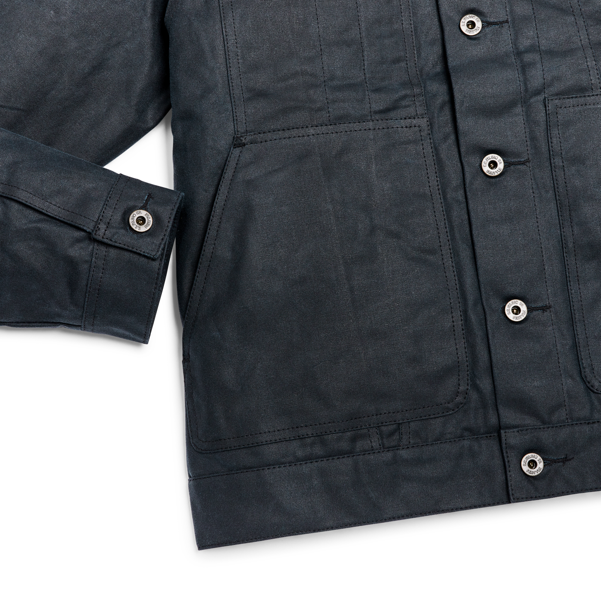 Tin Cloth Short Lined Cruiser Jacket - Service Blue - Image 7