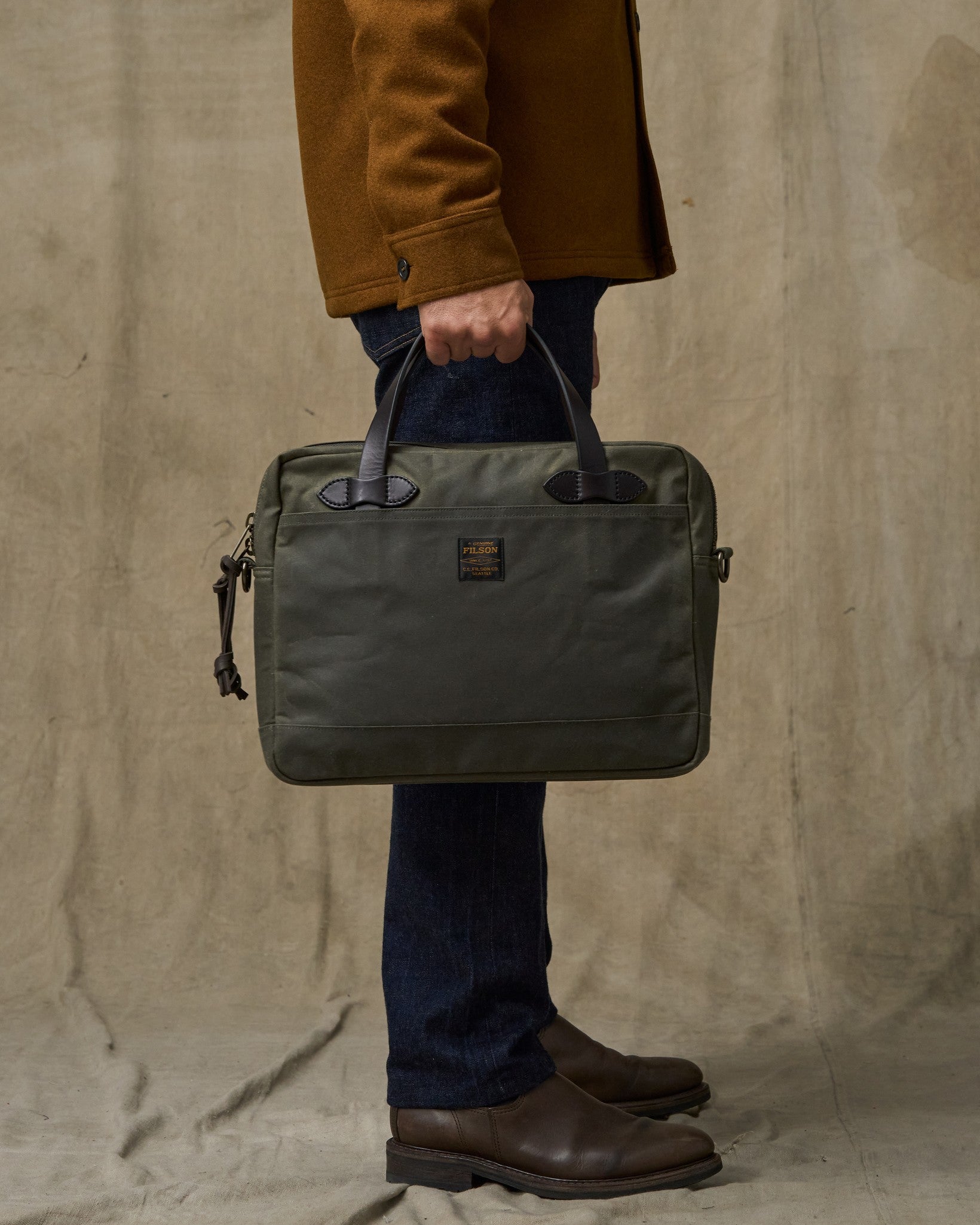 Tin Cloth Compact Briefcase - Otter Green - Image 8