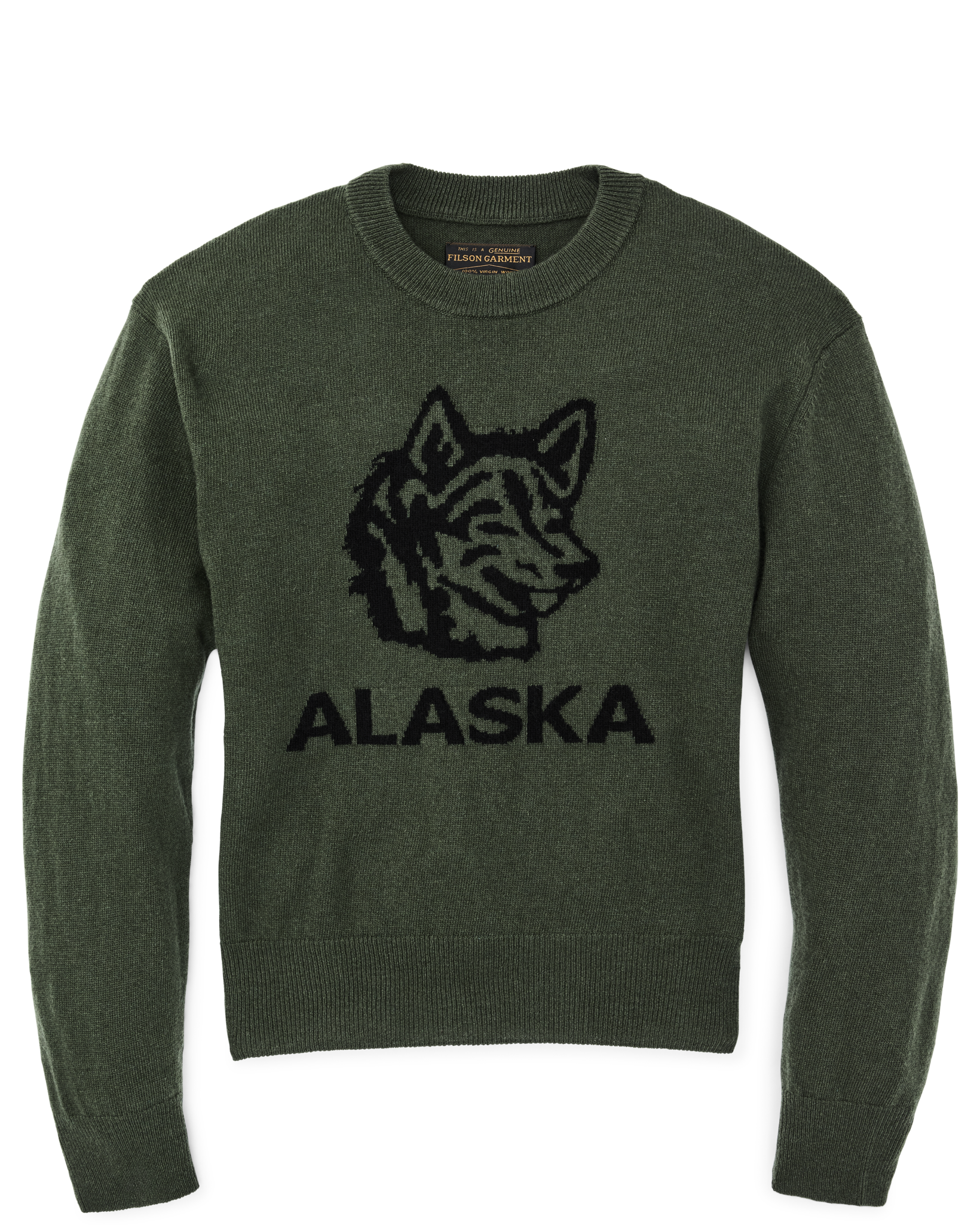 Women's Graphic Wool Sweater - Olive - Image 2