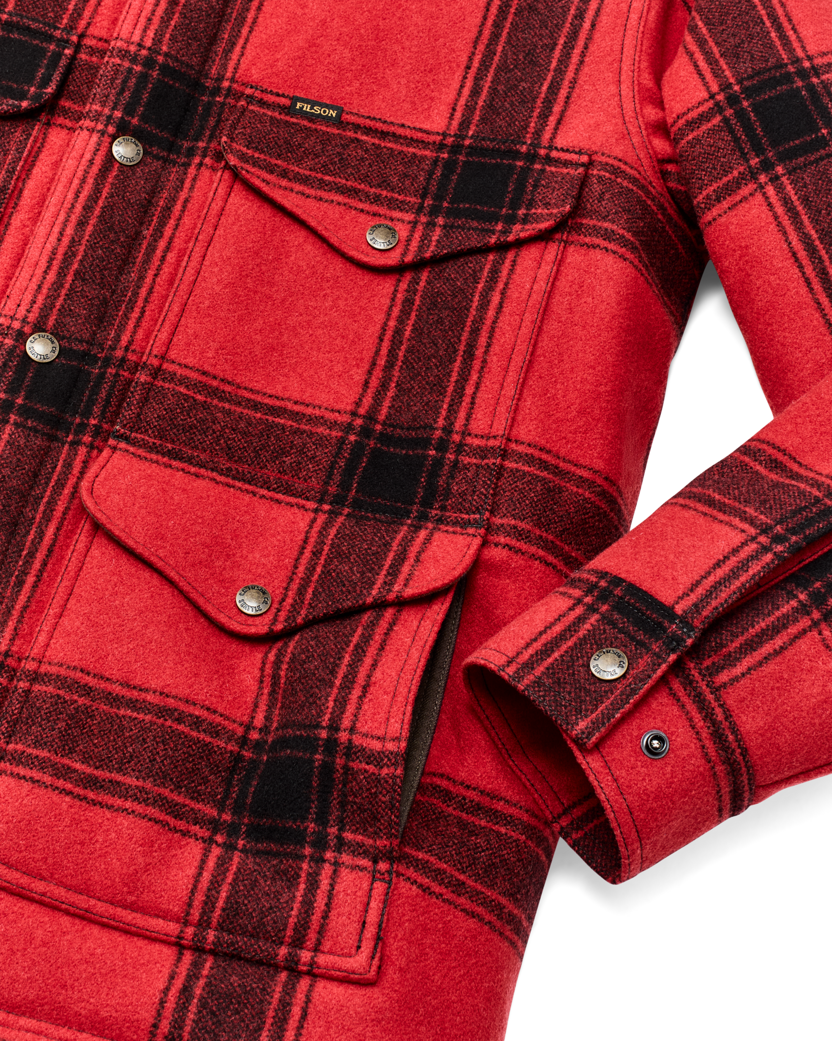 Spokane Insulated Cruiser Jacket - Red / Black Windowpane - Image 7