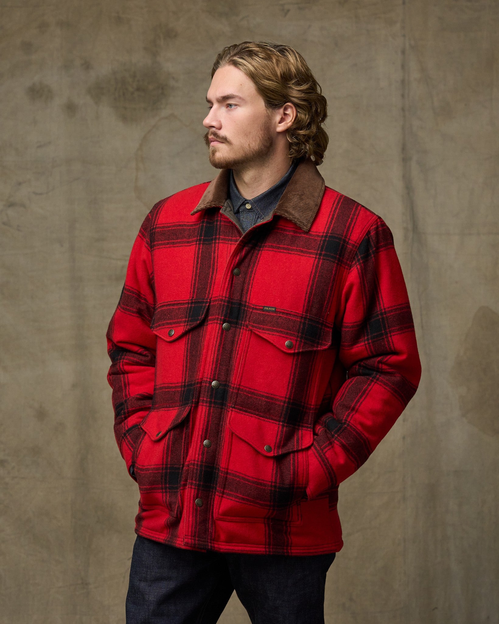 Spokane Insulated Cruiser Jacket - Red / Black Windowpane - Image 3
