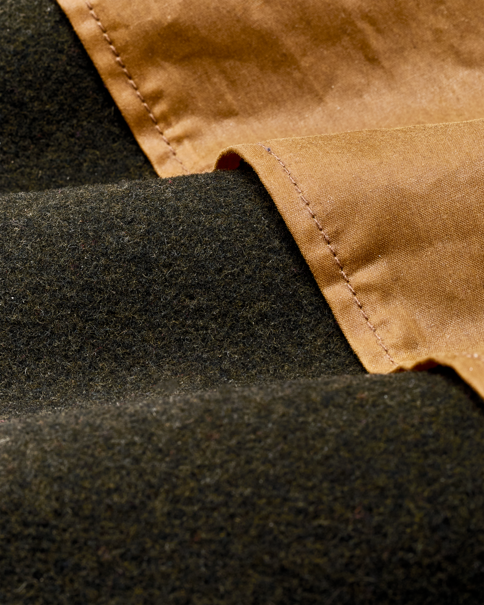 Mackinaw Wool Caped Cruiser Jacket - Peat Black / Dark Tan - Image 10