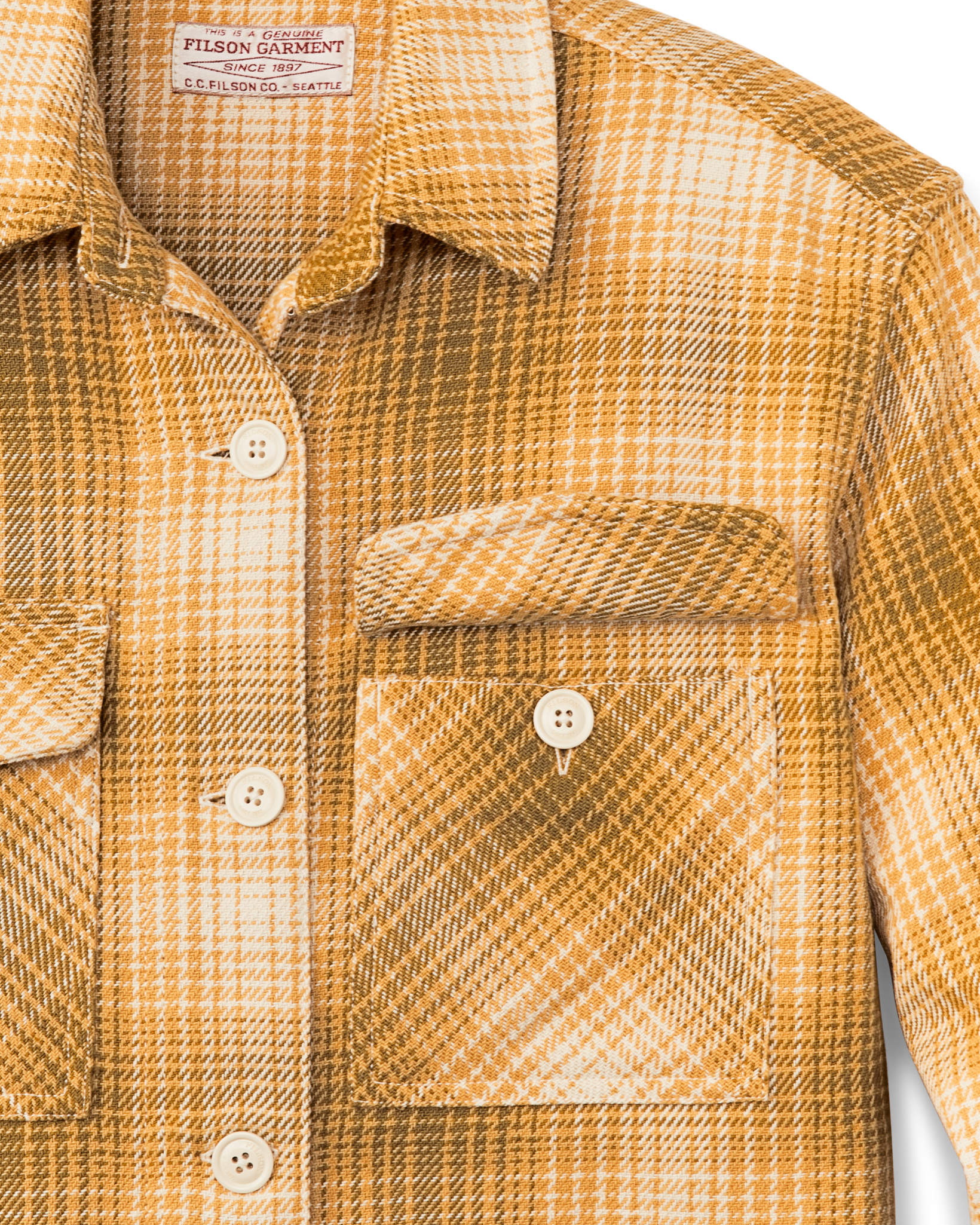 Women's Deer Island Jac-shirt - Ochre / Cream Plaid - Image 4