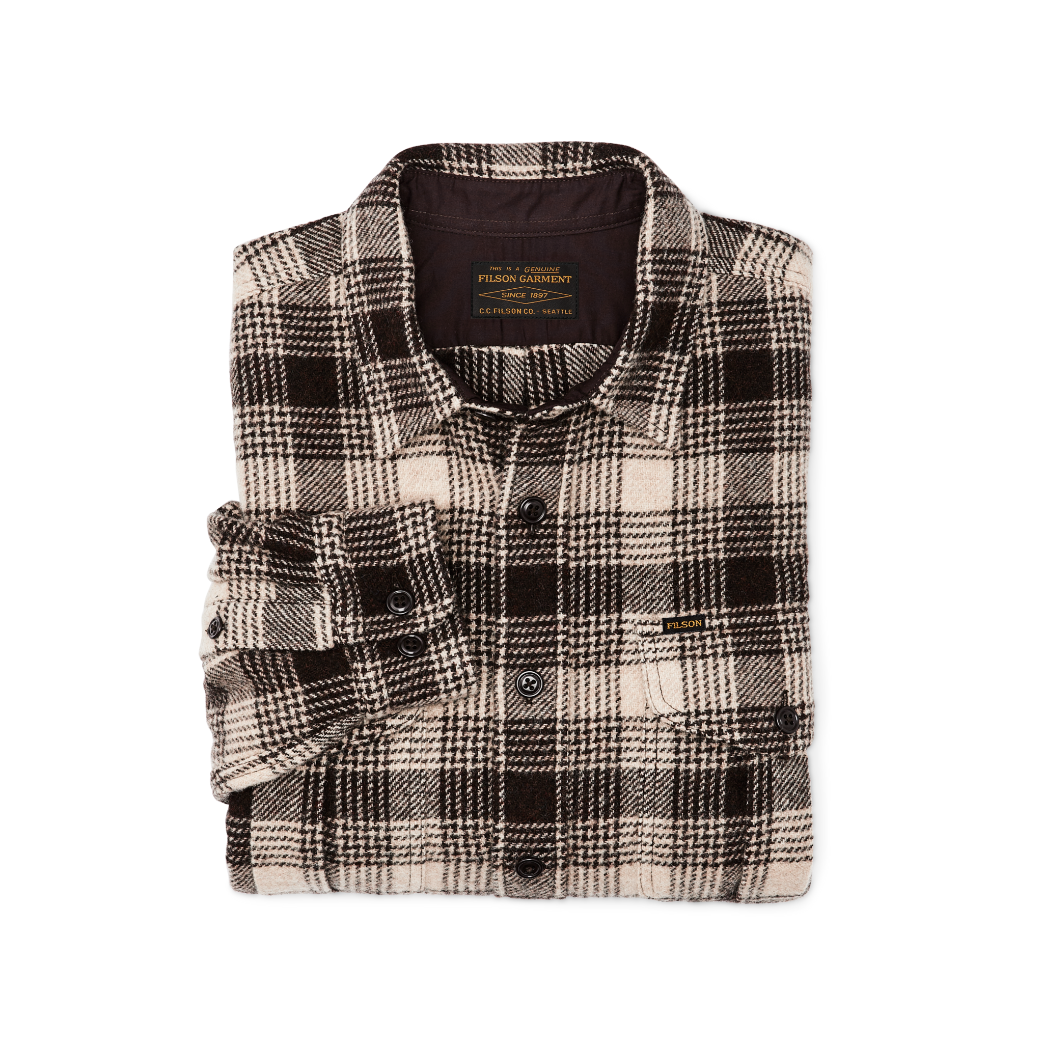 Northwest Wool Shirt - Cream / Brown Plaid - Image 3