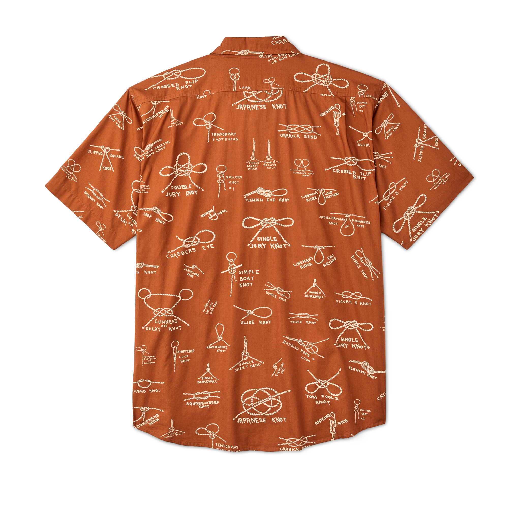 Filson's Washed Short Sleeve Feather Cloth Shirt - Bourbon / Knots - Image 2