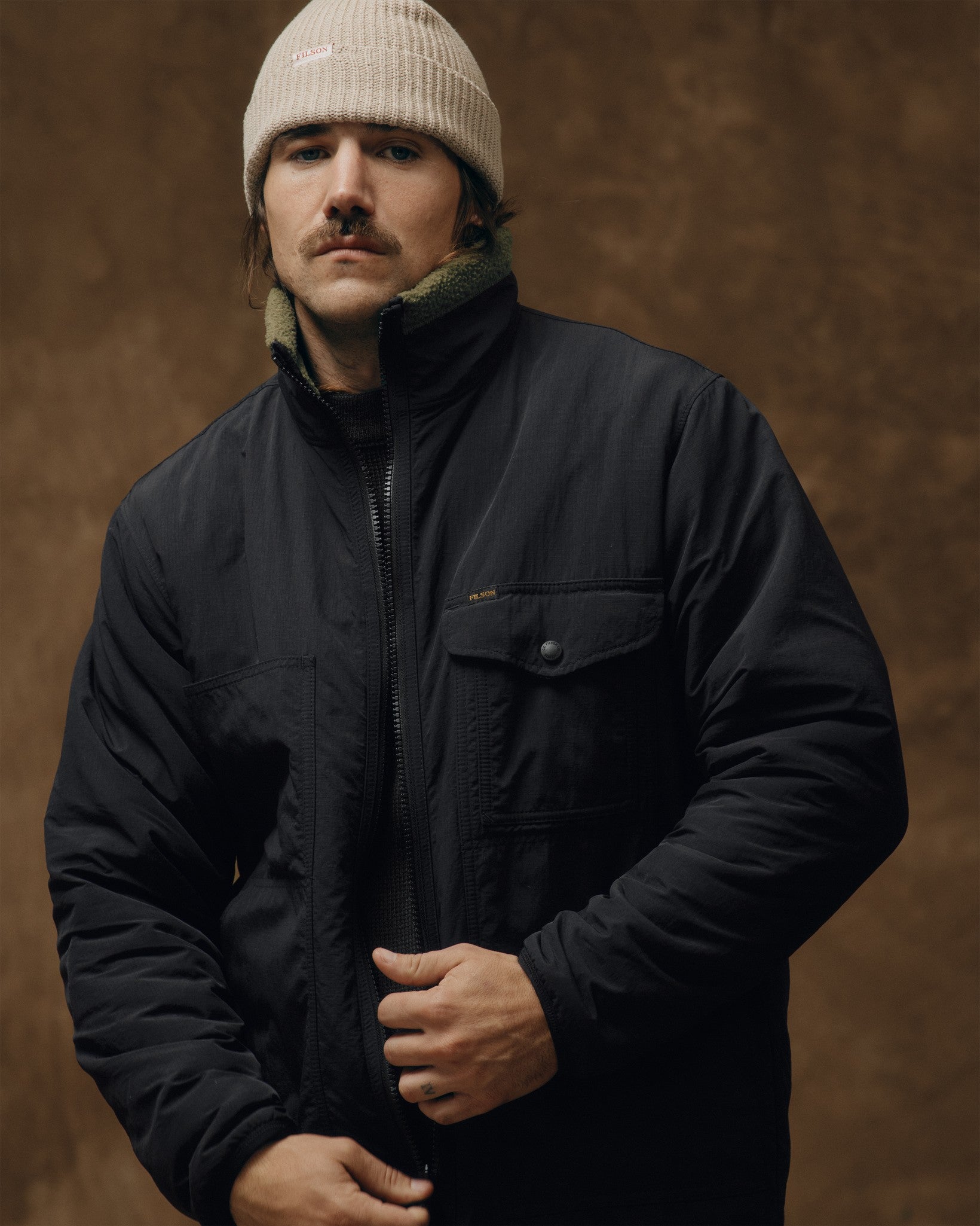 Reversible Pile Fleece Jacket - Dark Olive Drab - Image 5