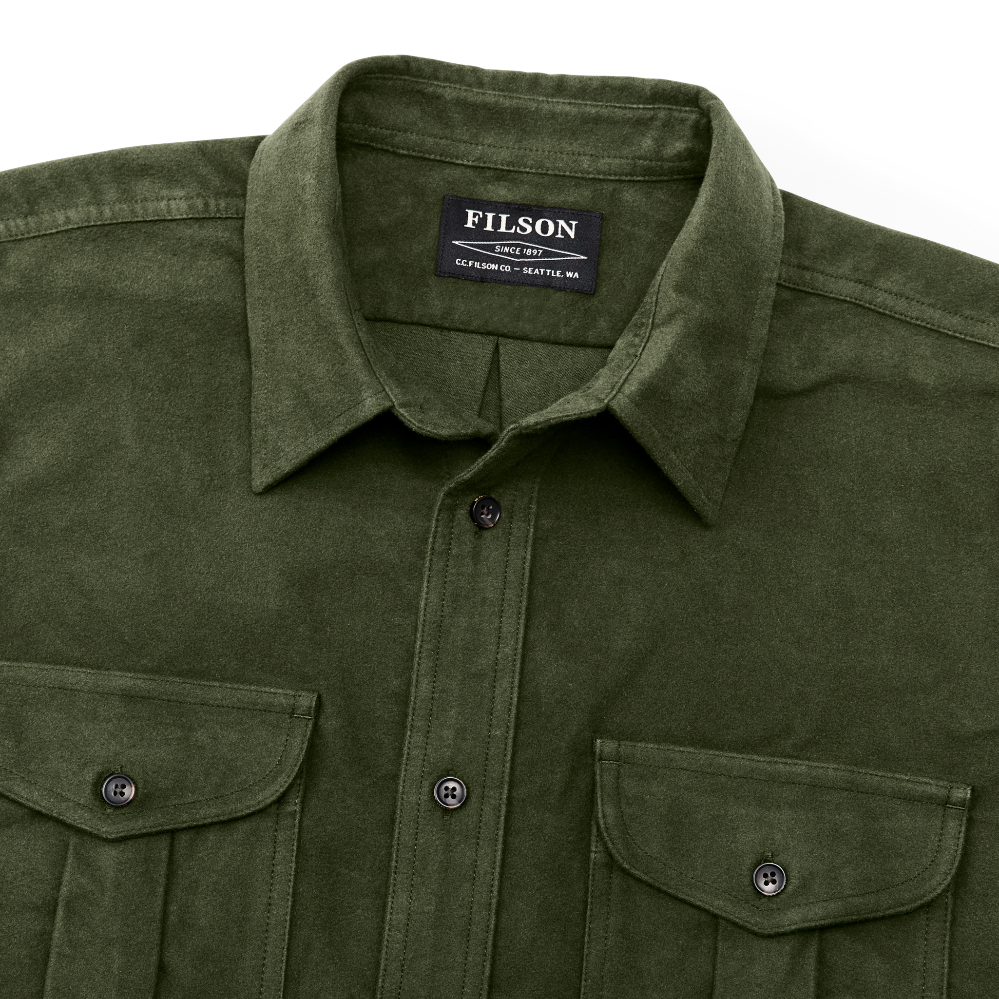 Moleskin Seattle Shirt - Dark Olive - Image 7