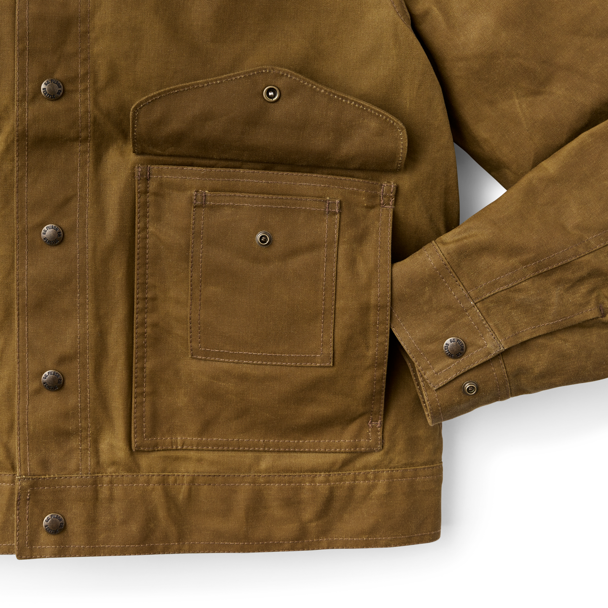 Tin Cloth Work Jacket - Dark Tan - Image 5