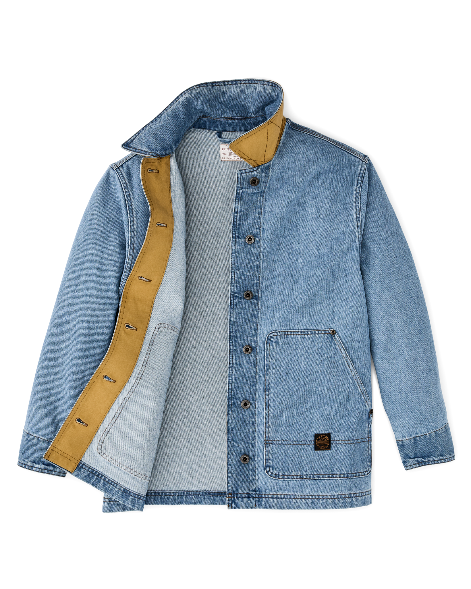 Women's Denim Barn Coat - Stone Wash Indigo - Image 4