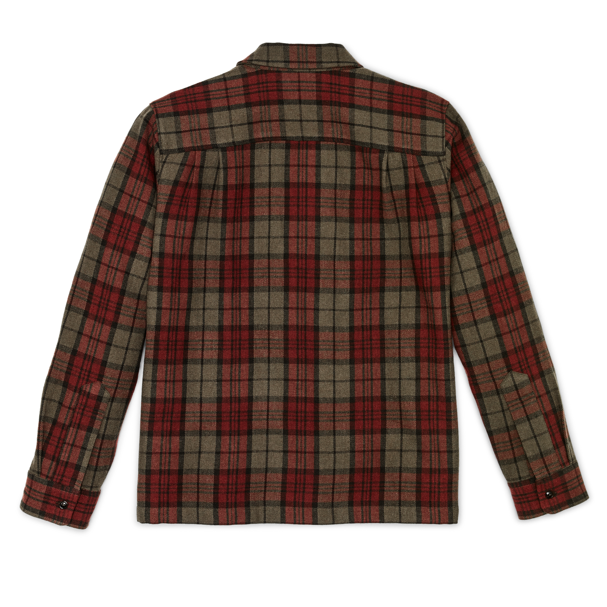 Buckner Wool Camp Shirt - Olive / Red / Multi Plaid - Image 2
