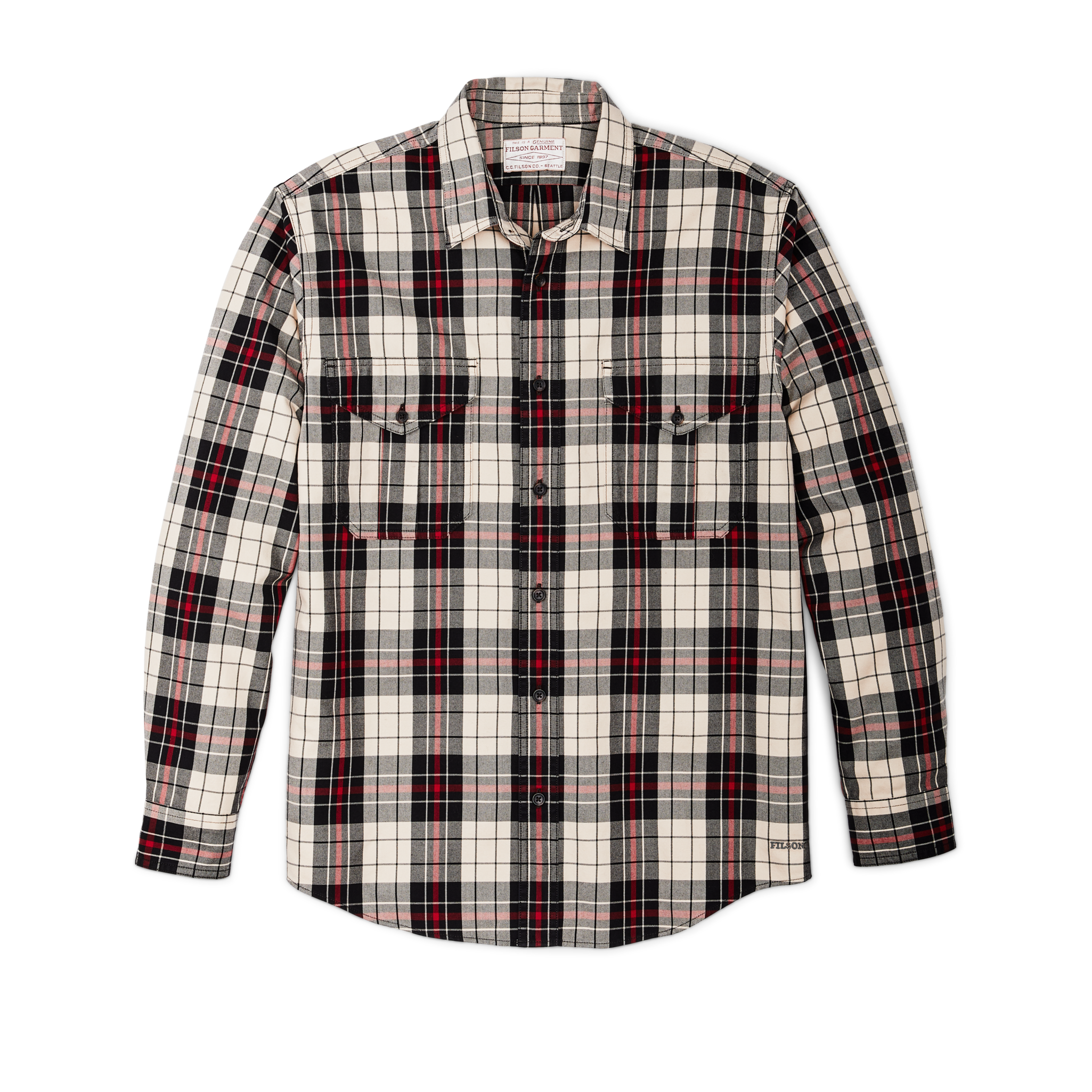 Lightweight Alaskan Guide Shirt - Off White Black Red
