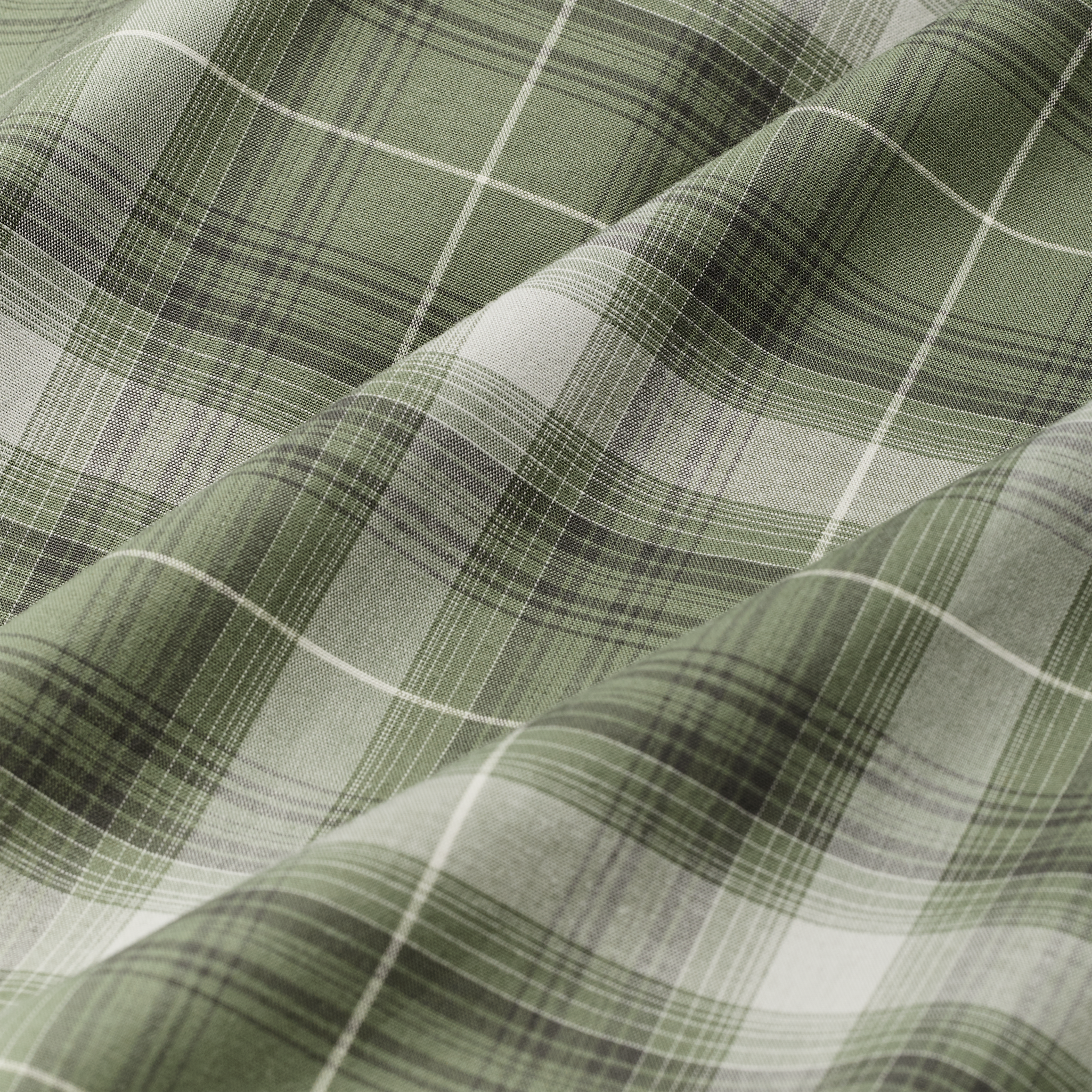 Twin Lakes Sport Shirt - Green / Gray Ombre Plaid - Image 5