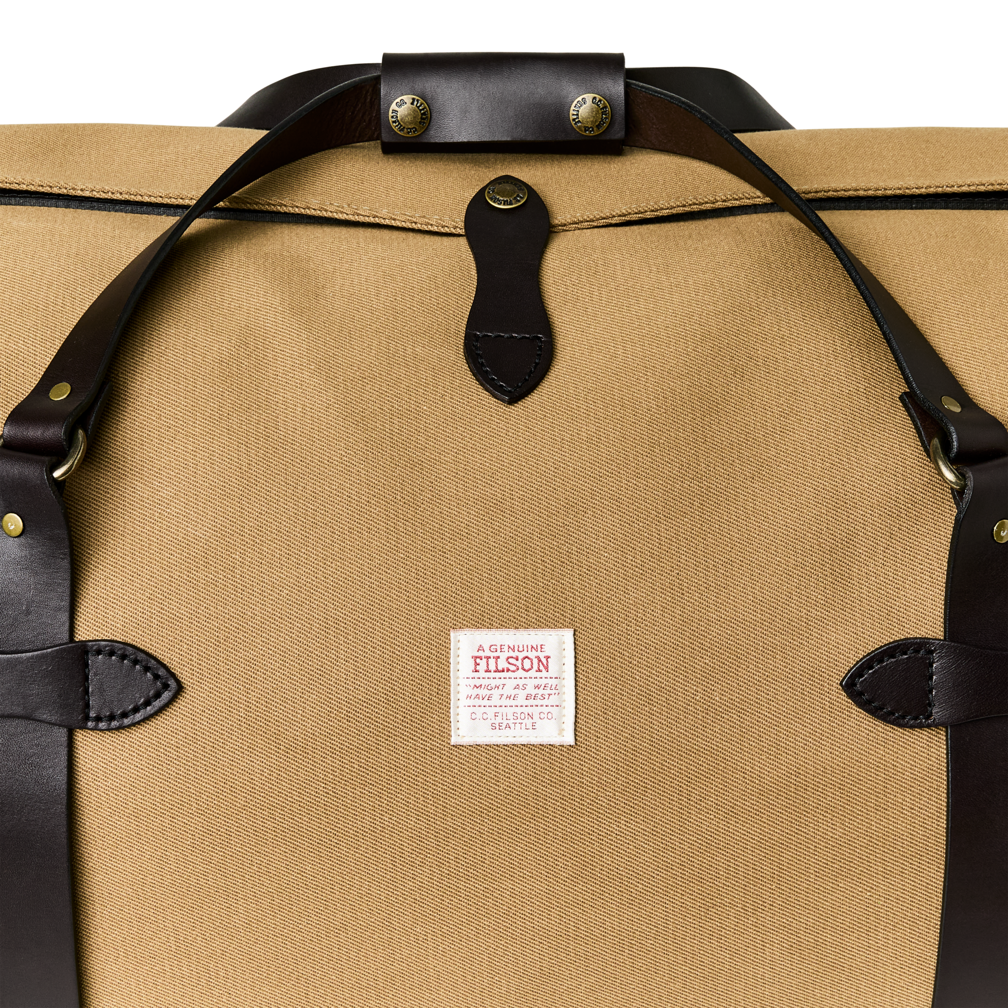 Large Rugged Twill Duffle Bag - Tan - Image 4