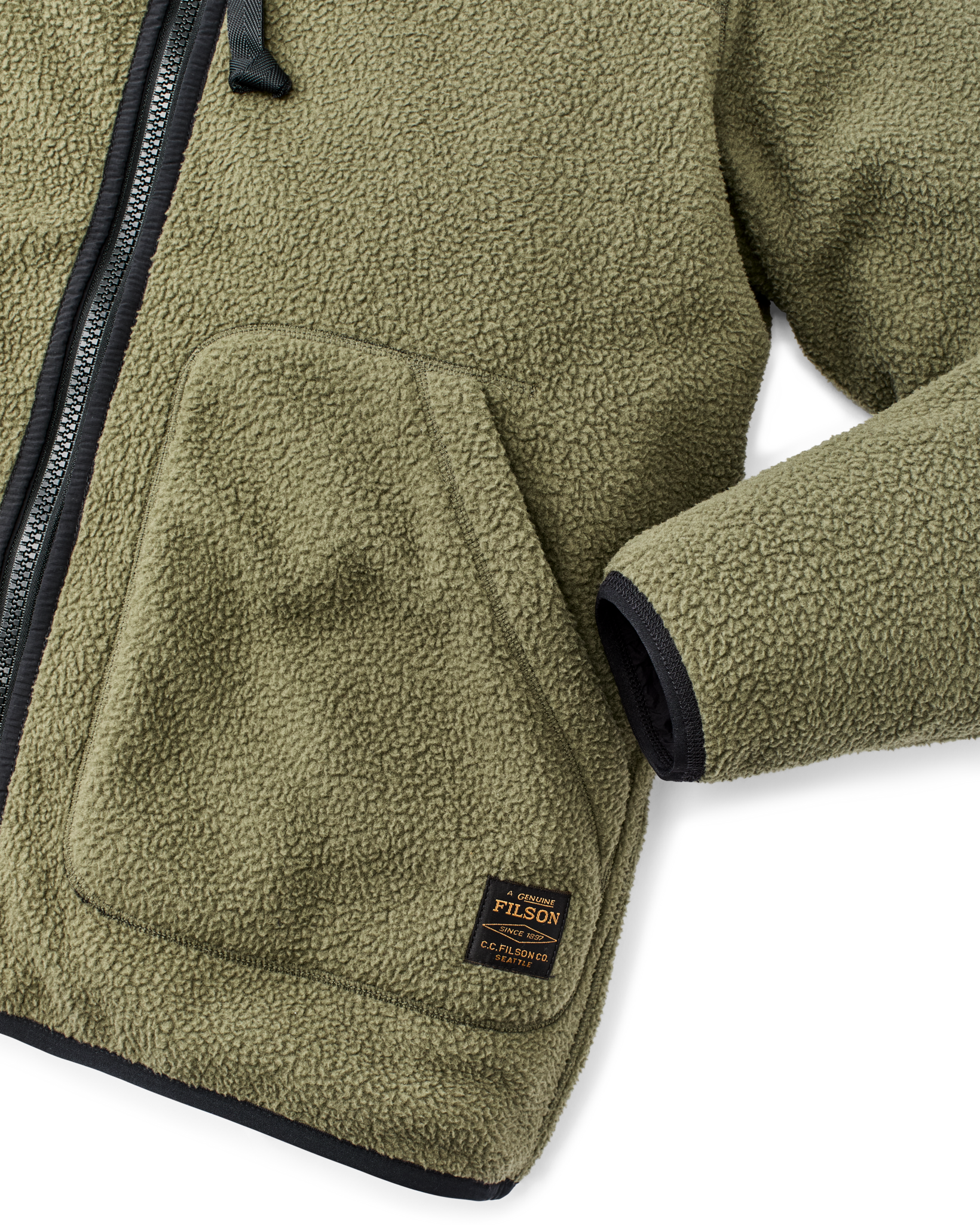 Reversible Pile Fleece Jacket - Dark Olive Drab - Image 13