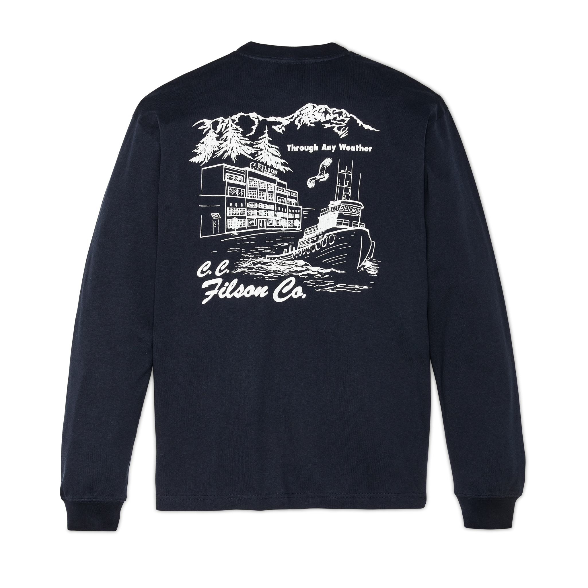 Long Sleeve Frontier Graphic T-shirt - Navy / Northwest - Image 4