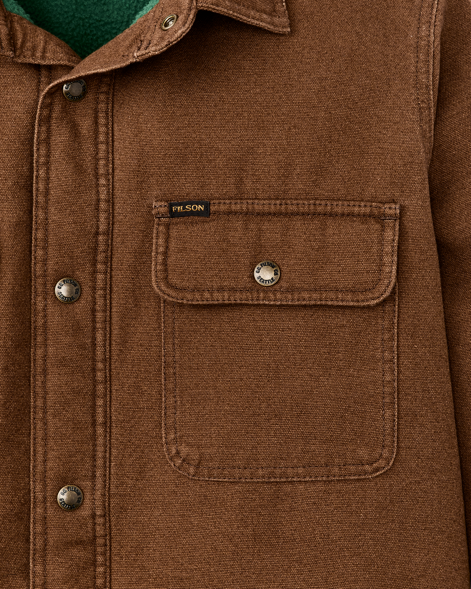 Fleece Lined Jac-shirt - Brown - Image 4