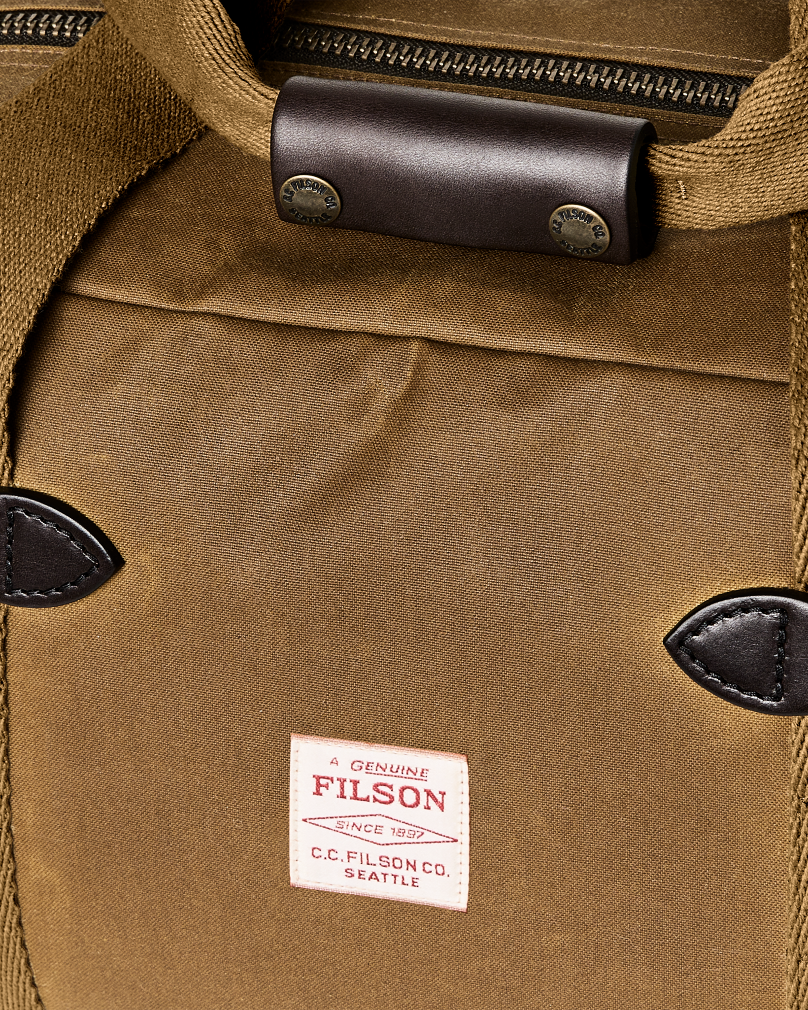 Small Tin Cloth Duffle Bag - Dark Tan - Image 8