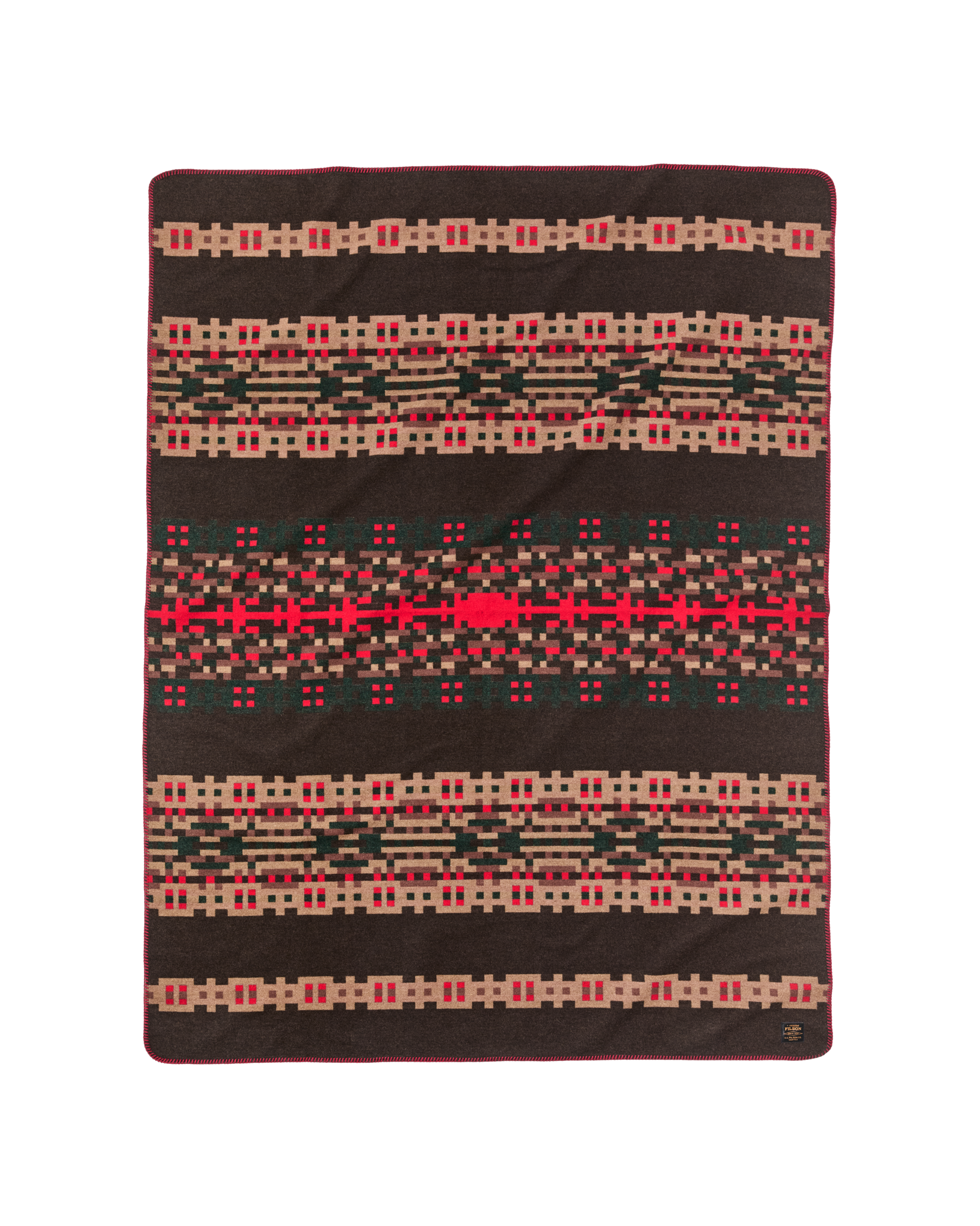 Wool-blend Blanket - Brown / Port Multi