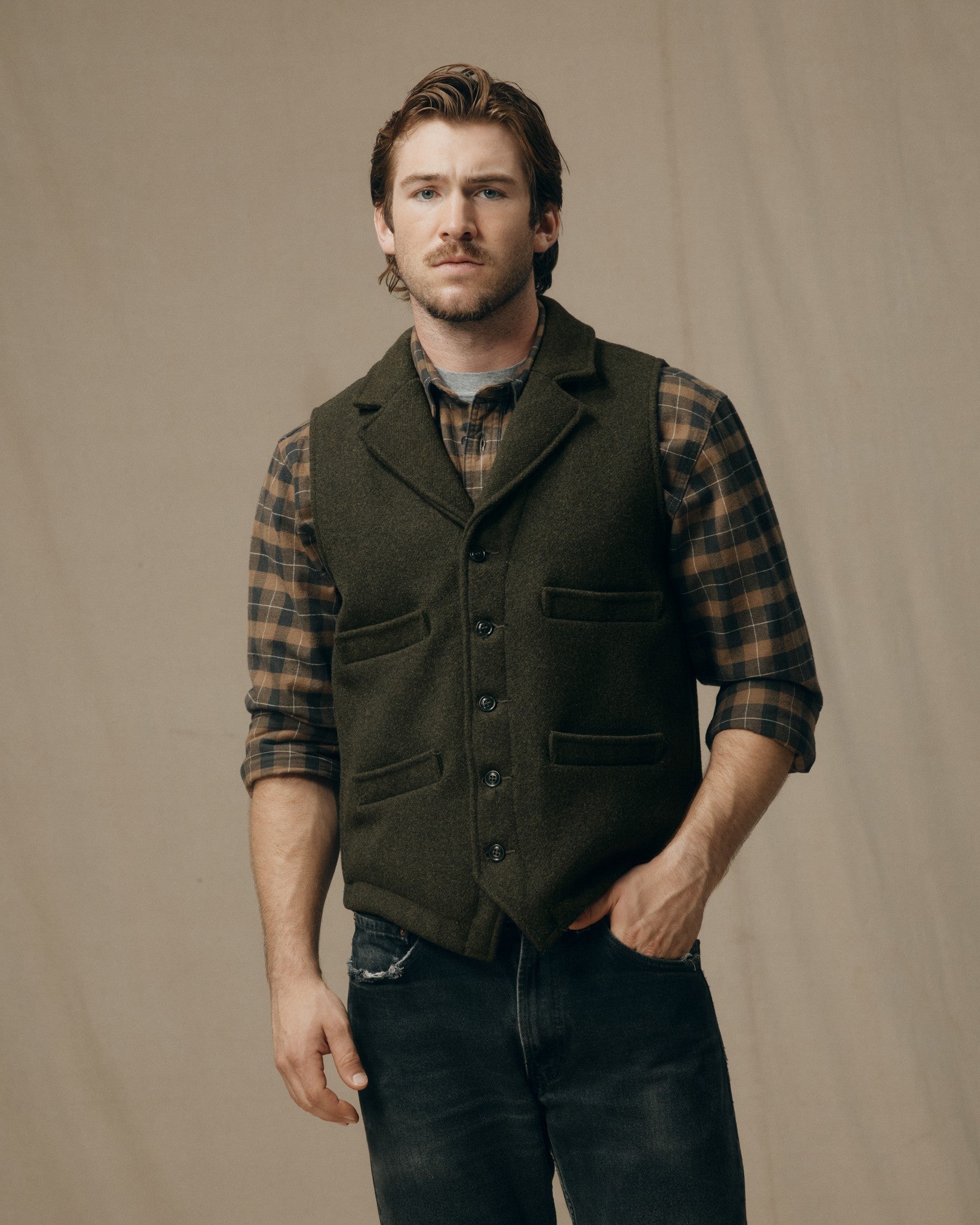 Western Vest - Forest Green
