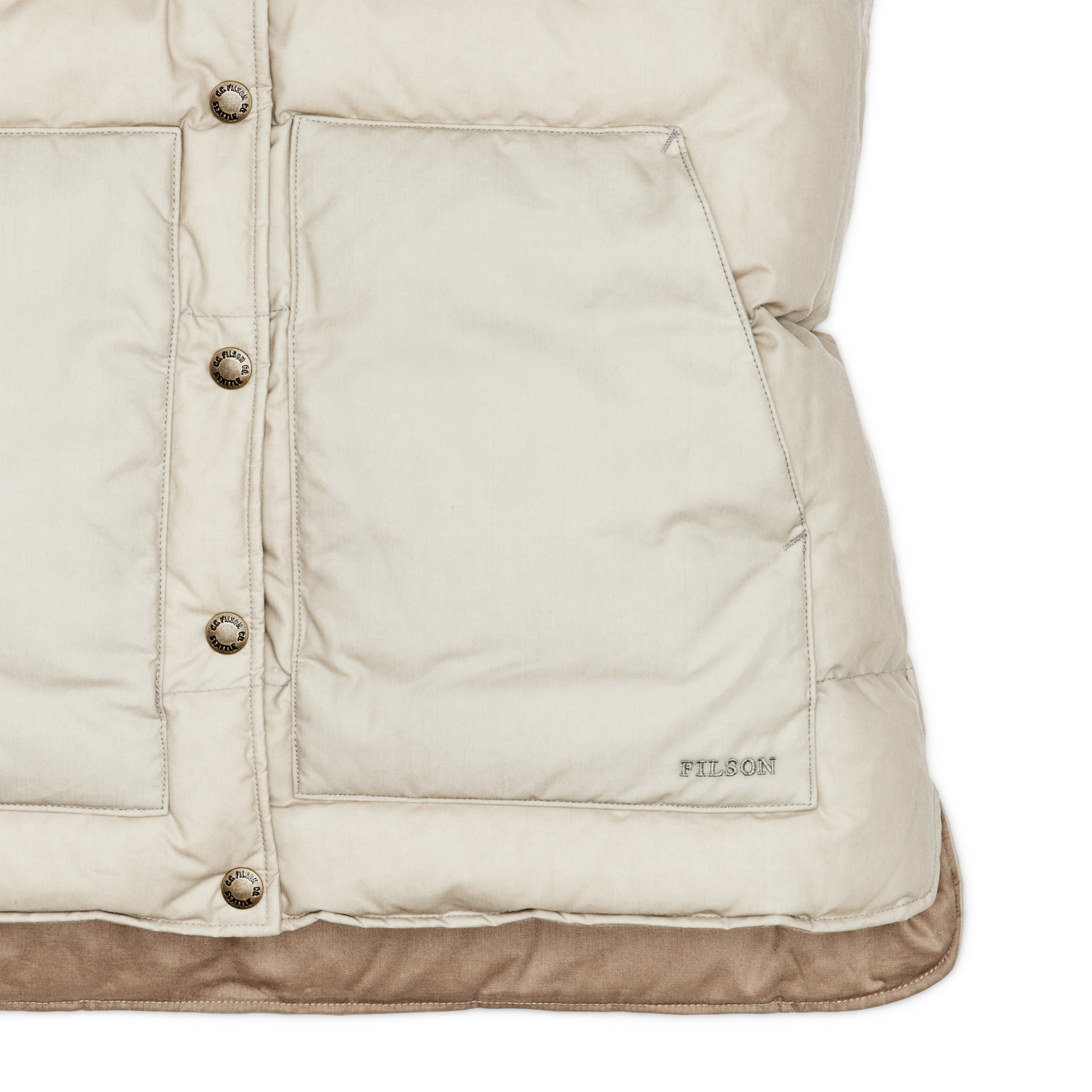 Women's Waxed Down Vest - Light Tan - Image 4