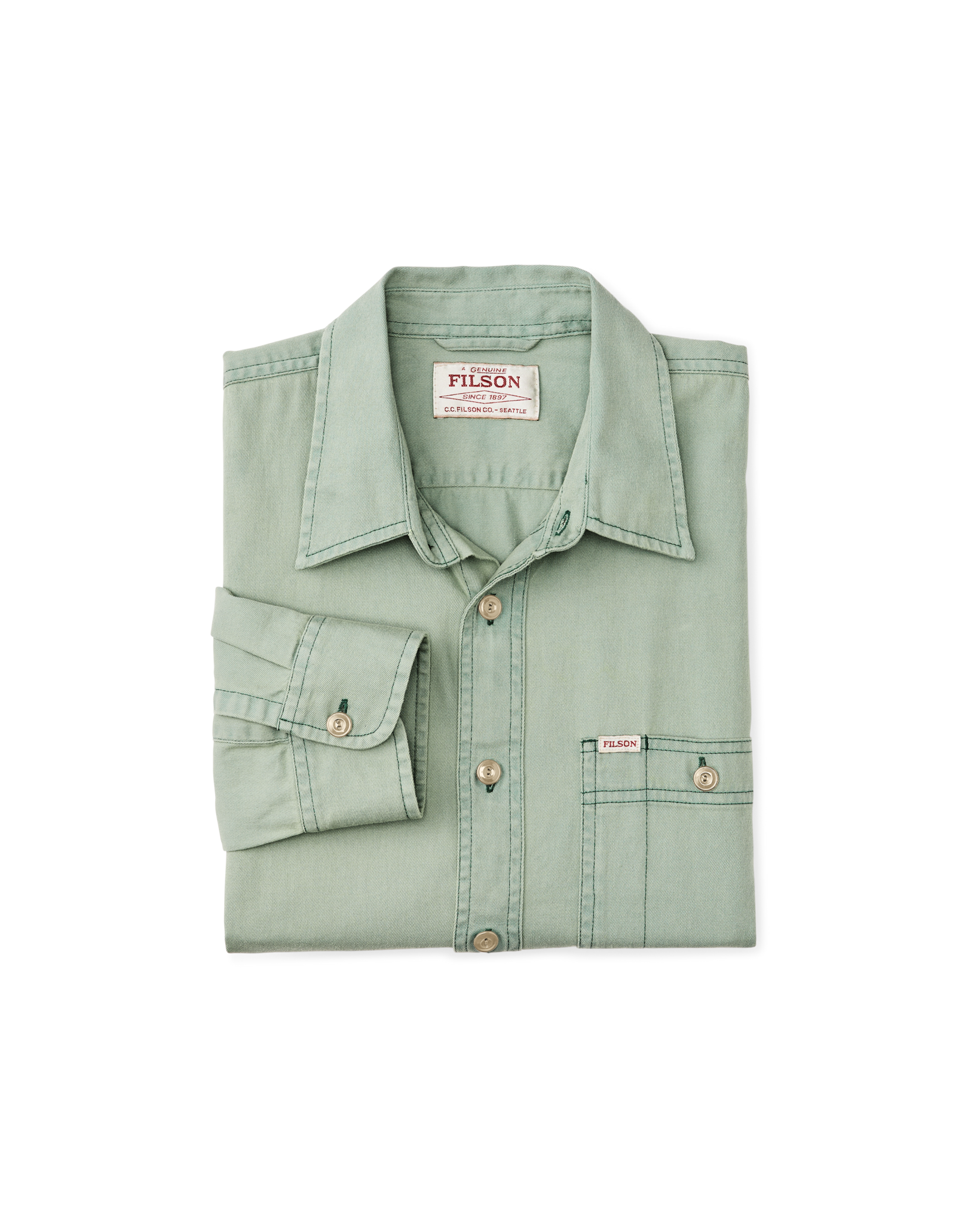 Shipwright Fine Twill Shirt - Flint Green - Image 3