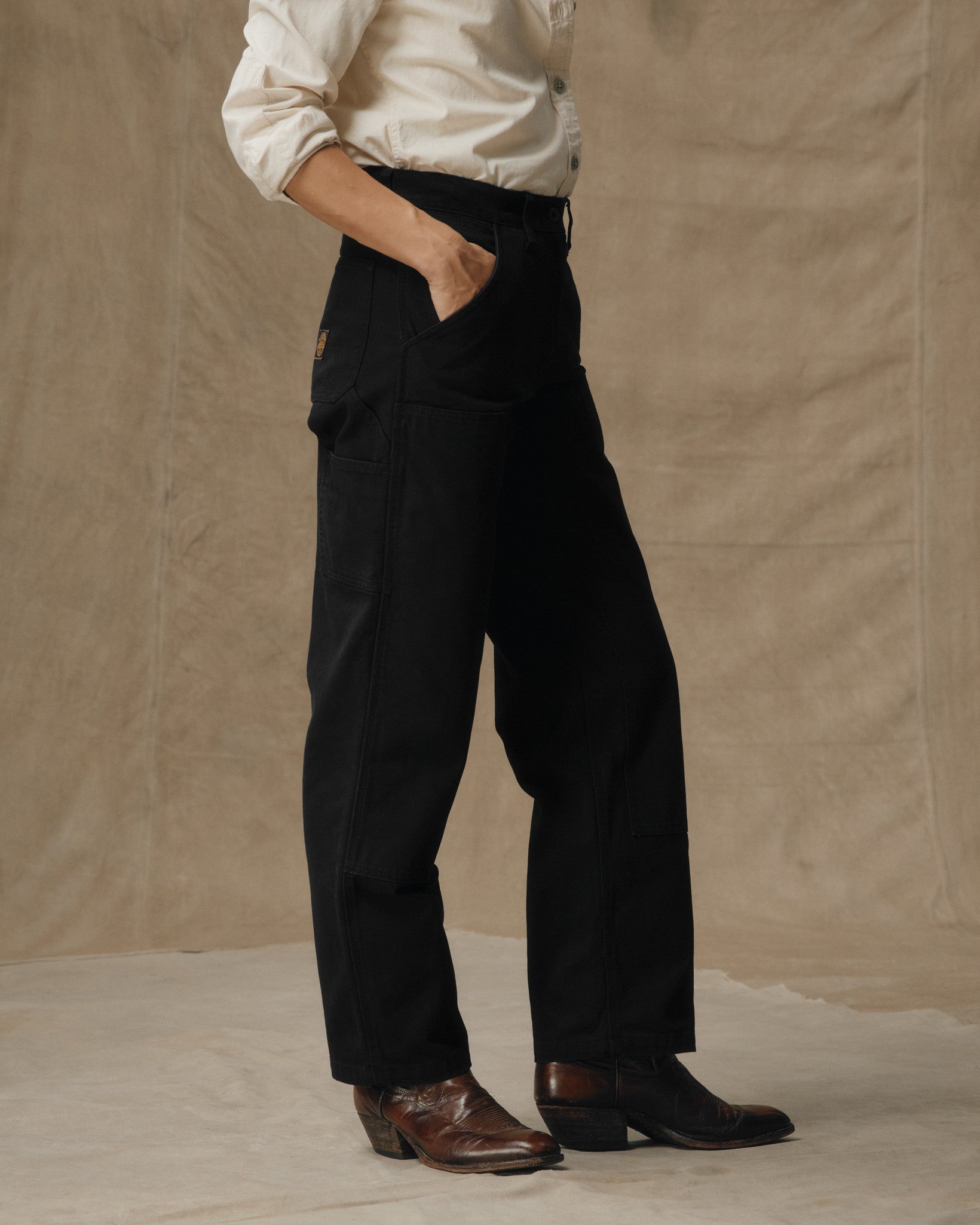 Women's Canvas Work Pants - Faded Black - Image 3