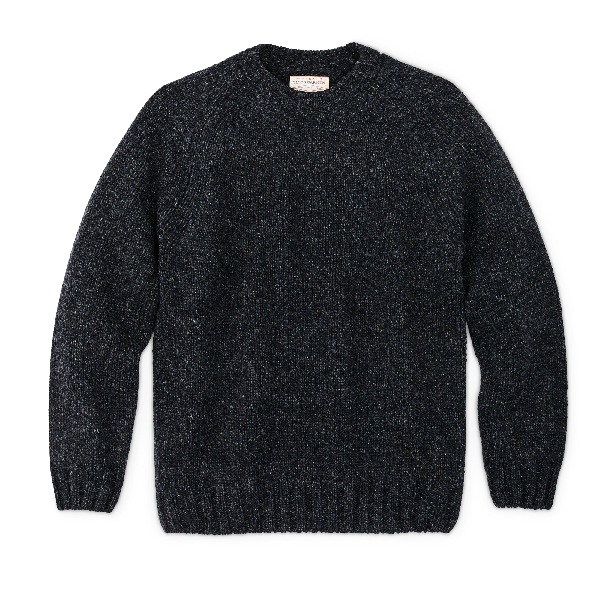 Heritage 3-gauge Wool Sweater - Slate / Navy Melange