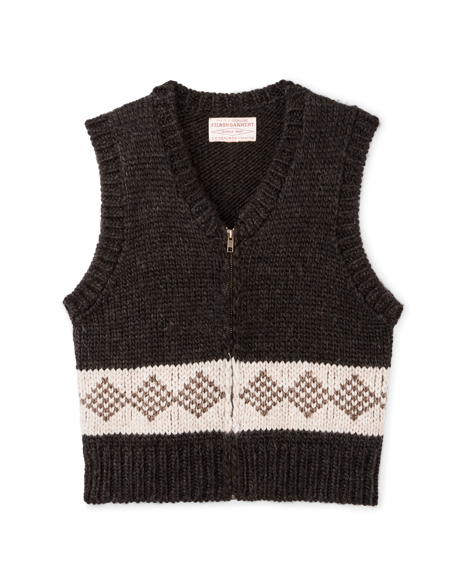 Women's Wool Vest - Dark Brown - Image 3