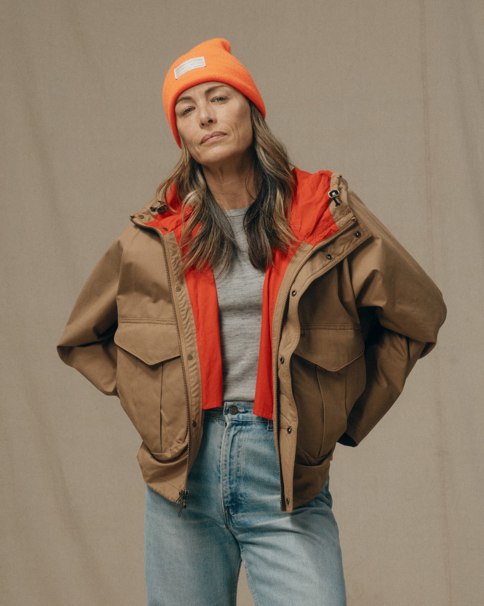 Women's Aviator Cloth Wading Jacket - Dark Tan