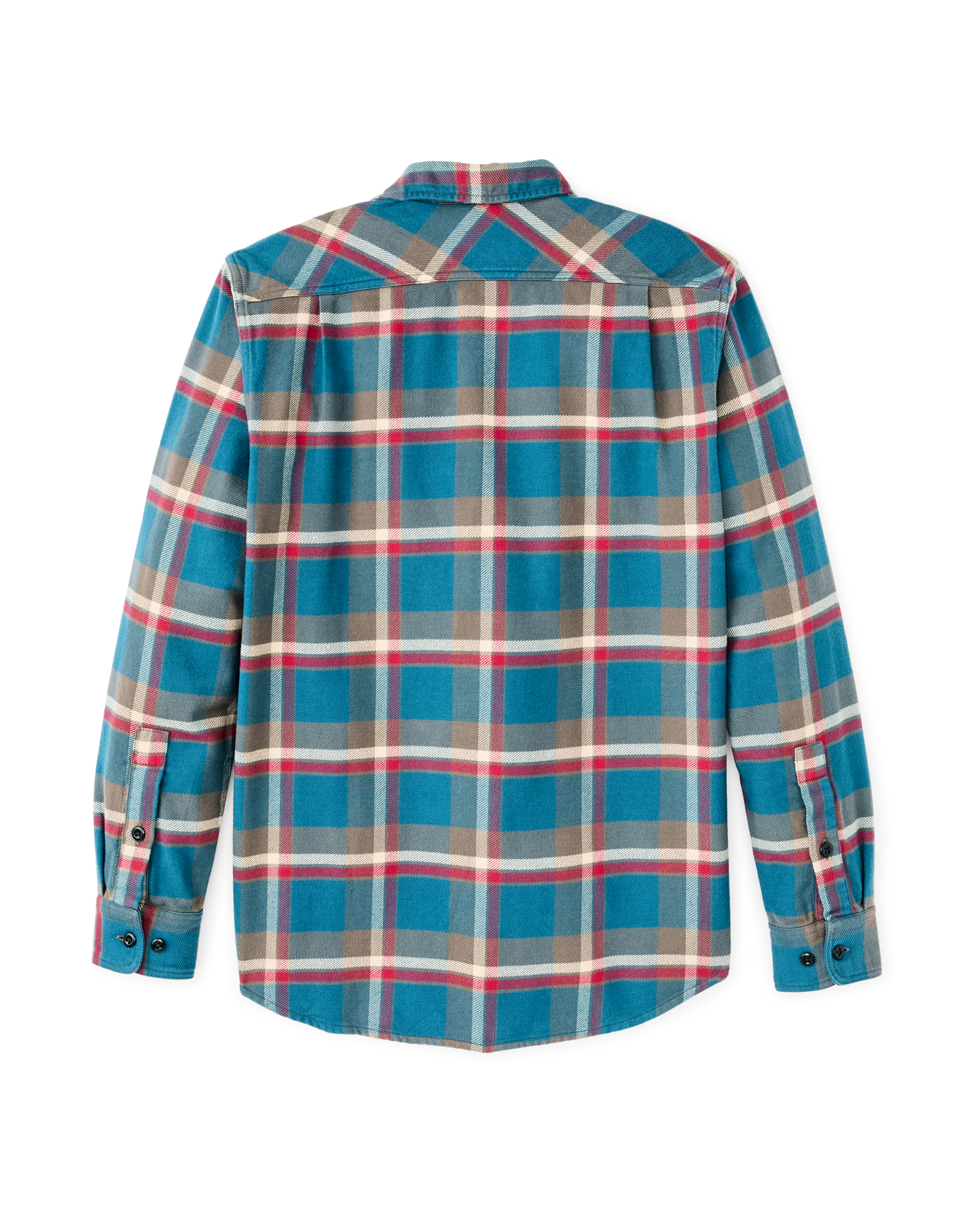 Vintage Flannel Work Shirt - Blue / Gray / Multi Plaid - Image 2
