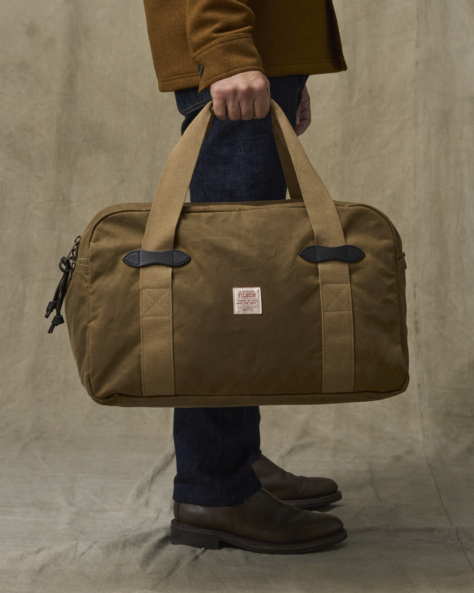 Medium Tin Cloth Duffle Bag - Dark Tan - Image 2