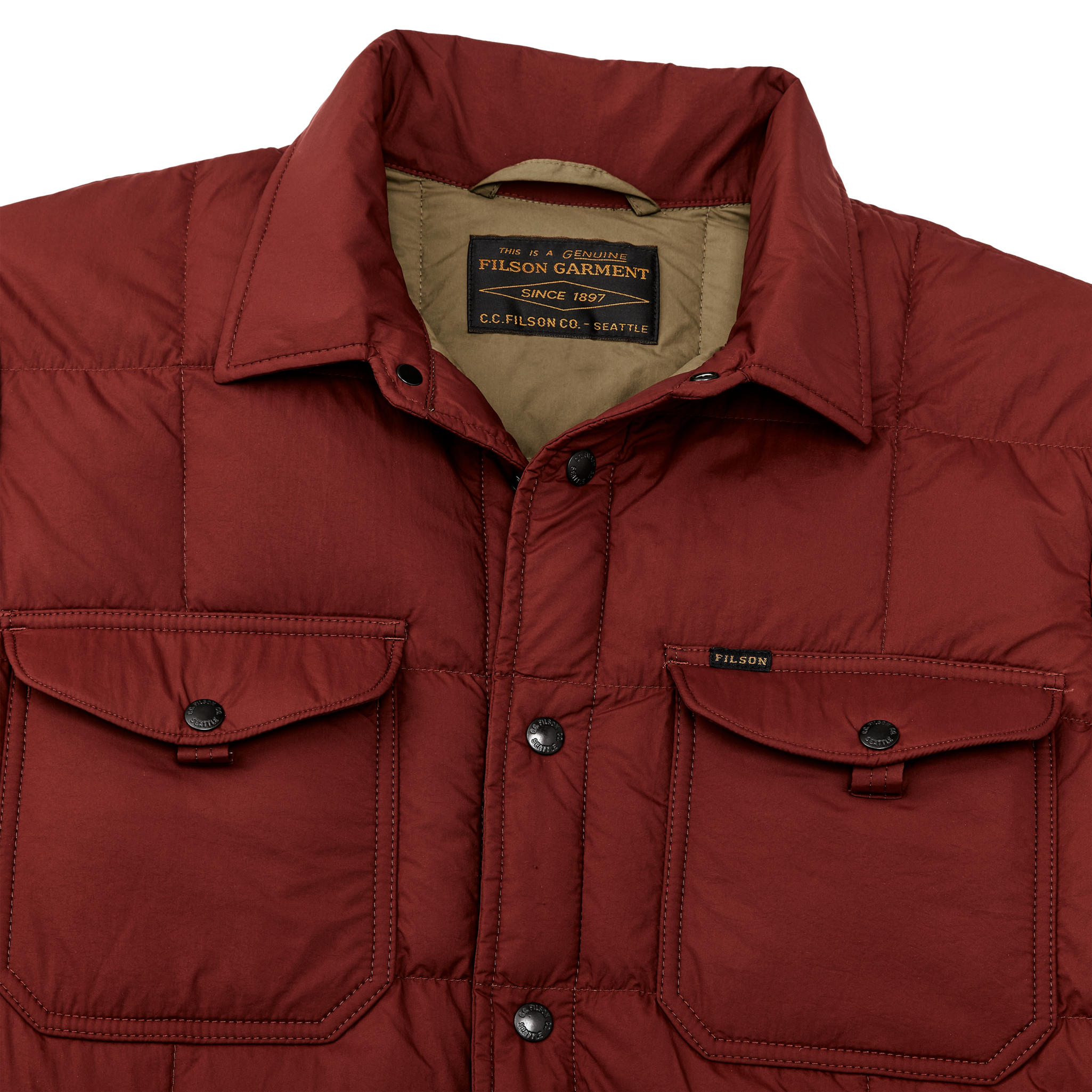 Lightweight Down Jac-shirt - Madder Red - Image 4