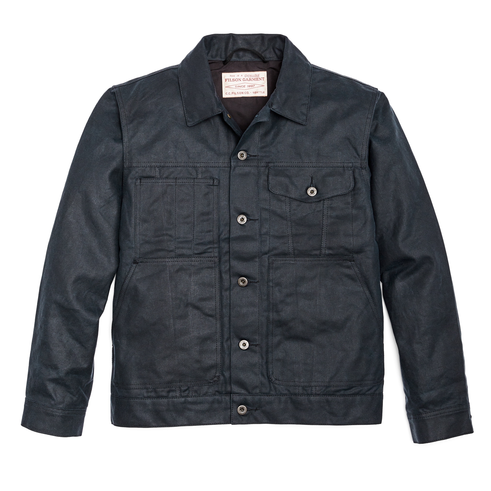 Tin Cloth Short Lined Cruiser Jacket - Service Blue - Image 3