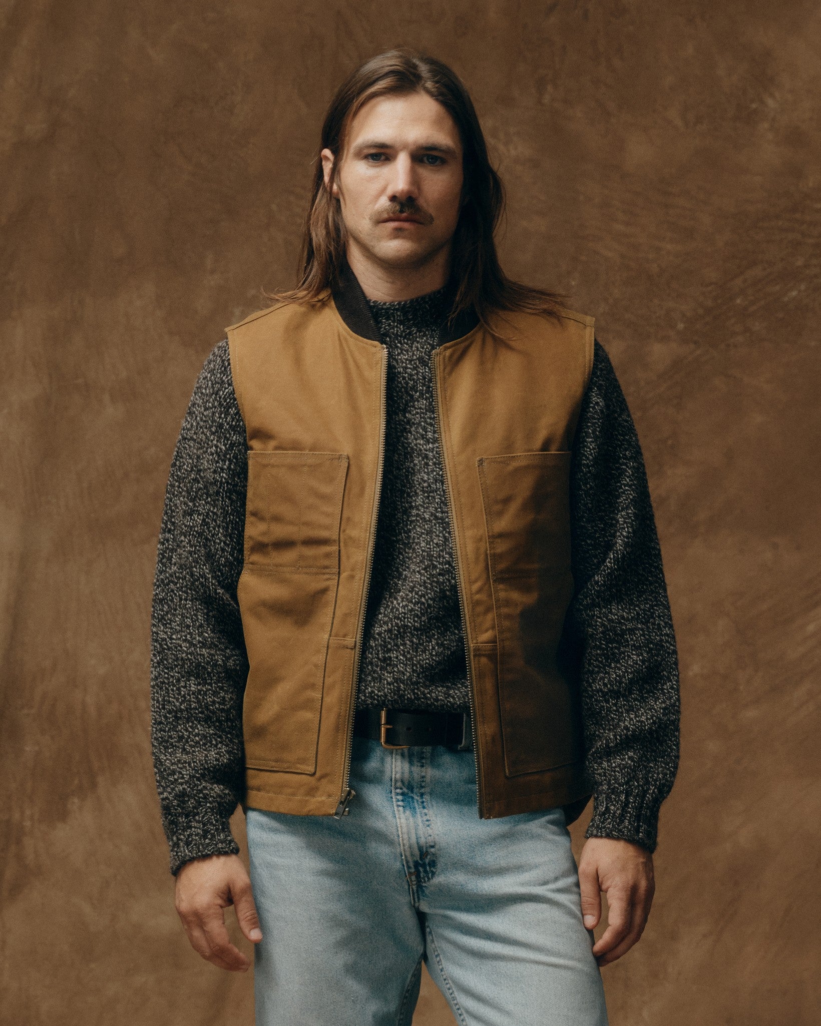 Tin Cloth Insulated Work Vest - Dark Tan - Image 3