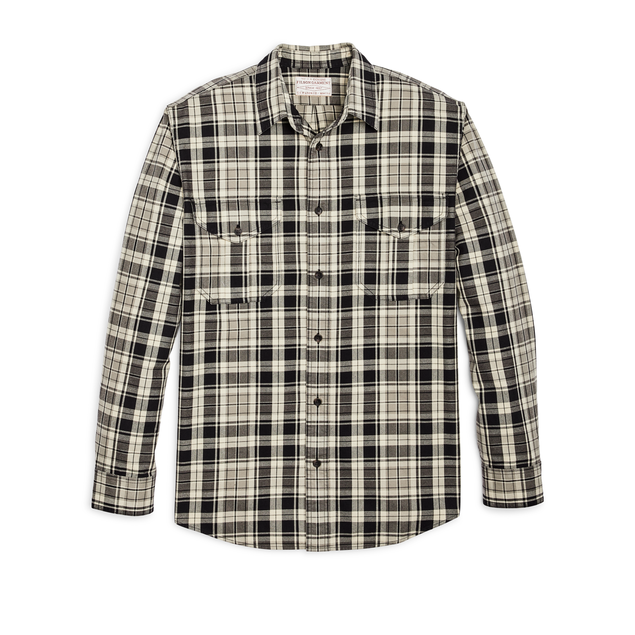 Lightweight Alaskan Guide Shirt - Cream / Black / Gray Plaid