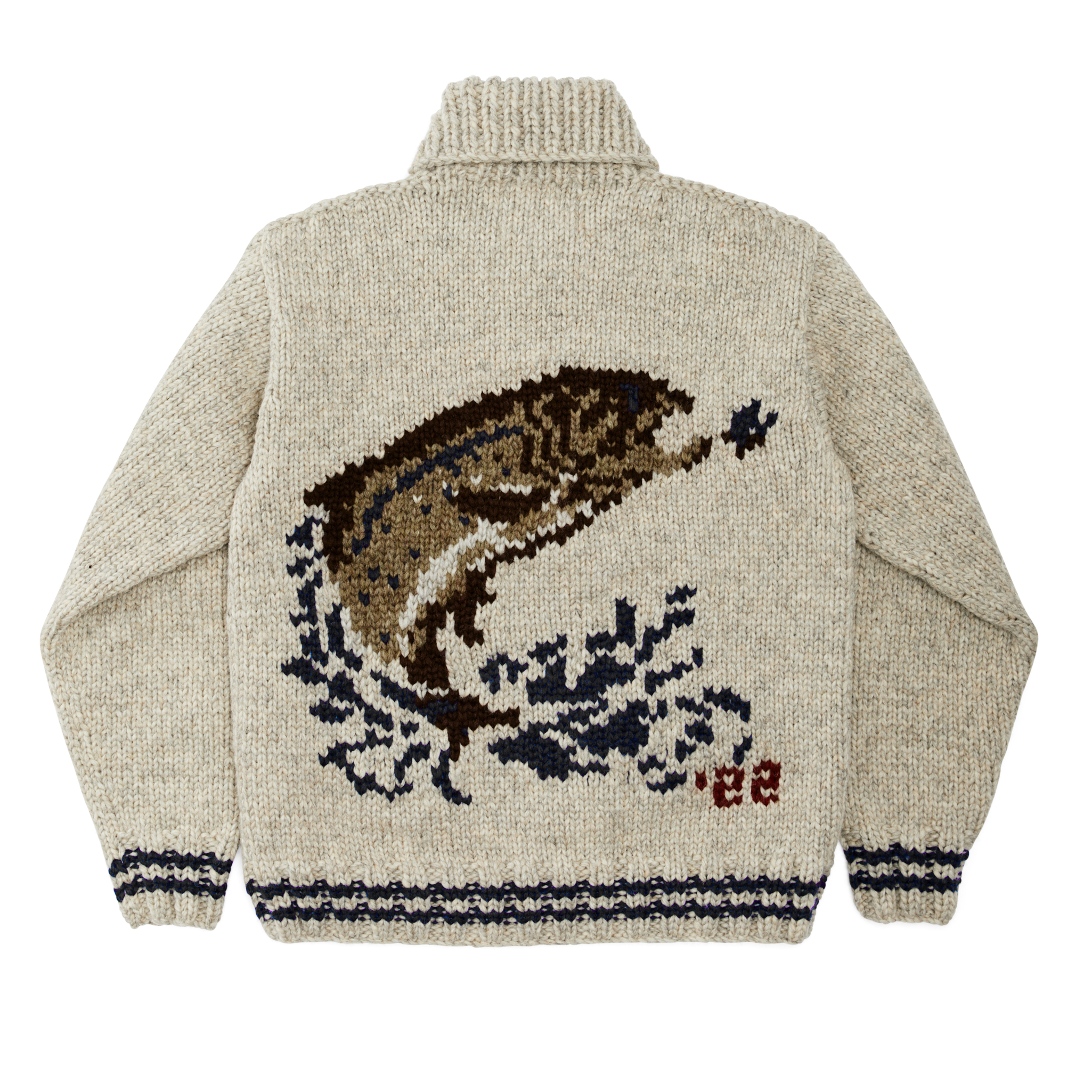 Handmade Pullover Sweater - Natural / Fish - Image 2