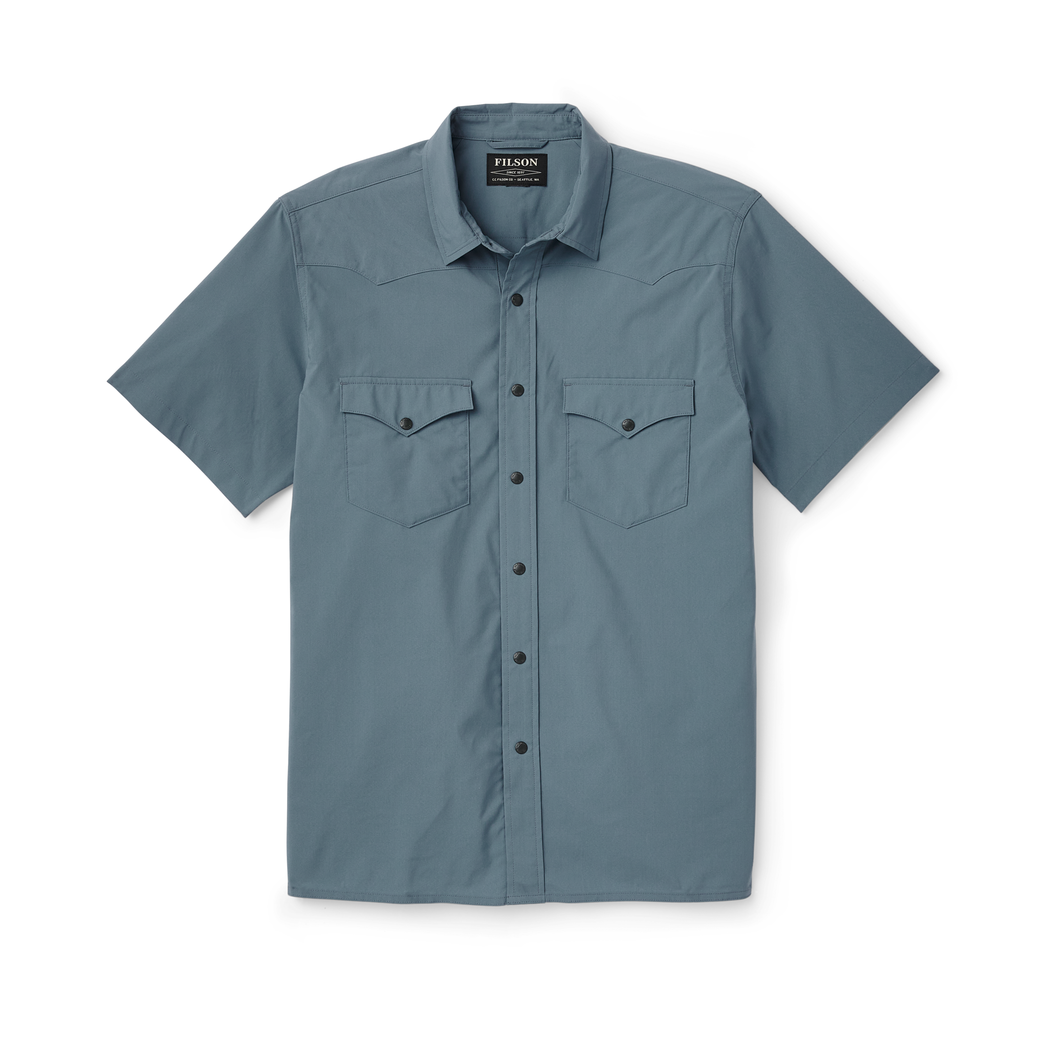 Twin Lakes Short Sleeve Snap Front Shirt - Slate Blue