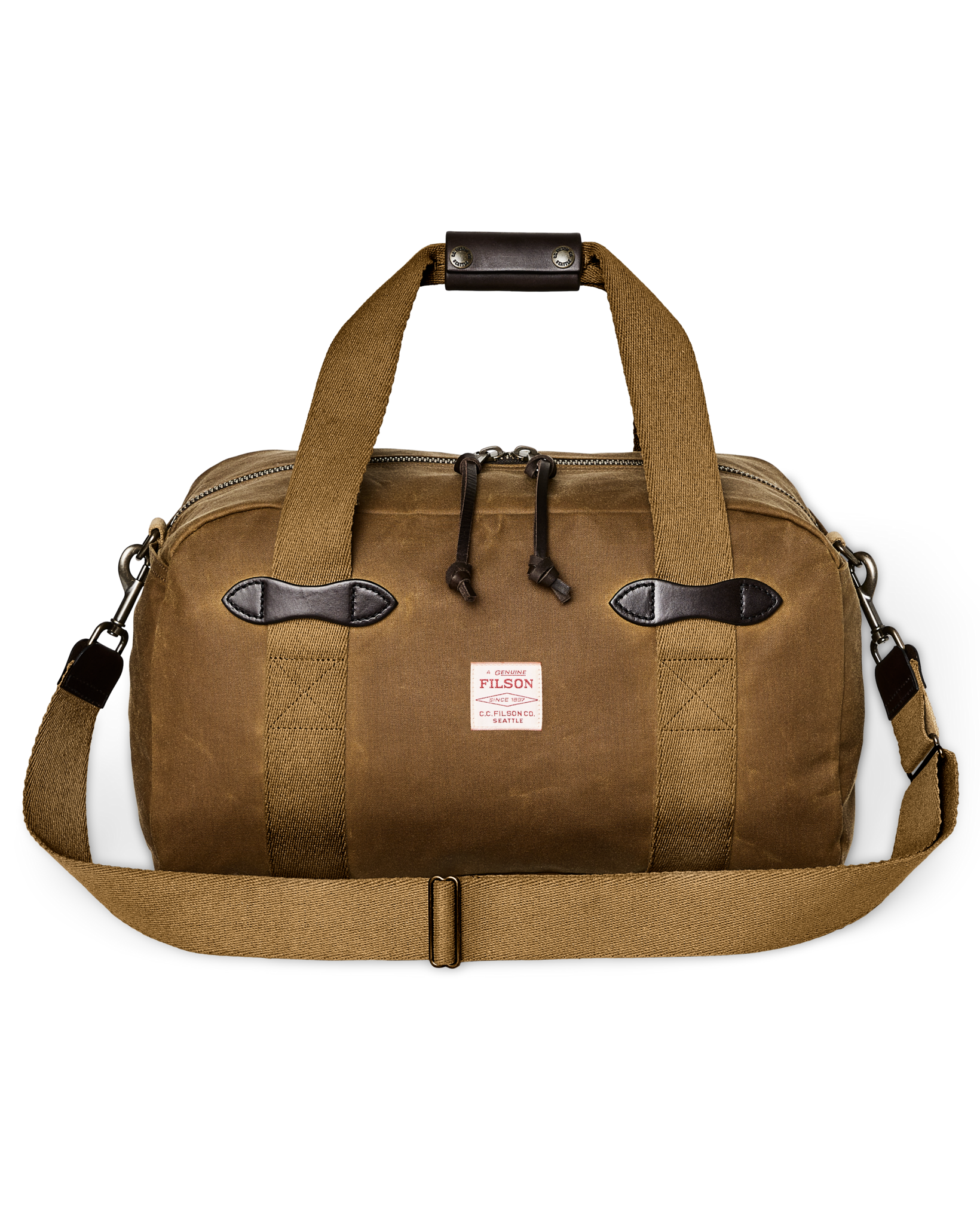 Small Tin Cloth Duffle Bag - Dark Tan - Image 3