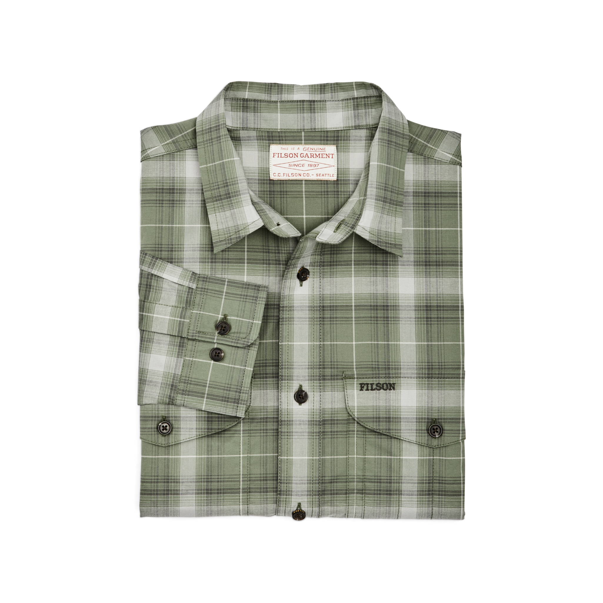 Twin Lakes Sport Shirt - Green / Gray Ombre Plaid - Image 3
