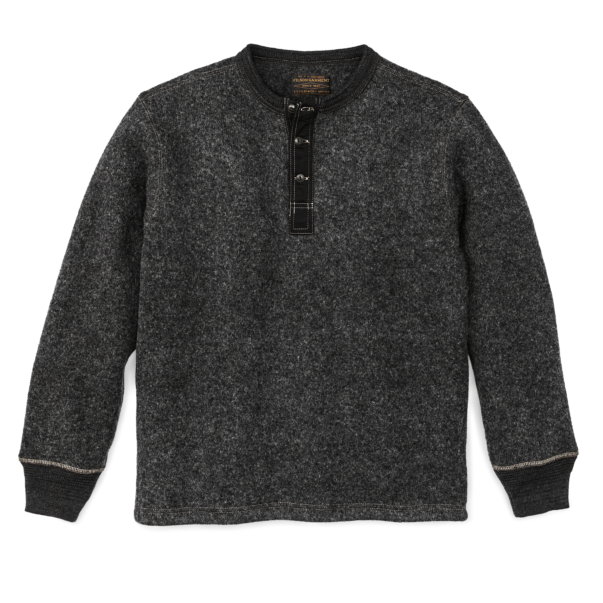 Keyport Wool Henley - Charcoal Heather