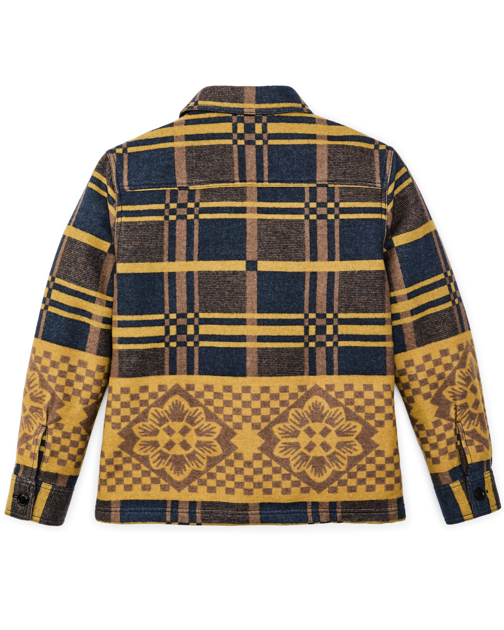 Women's Blanket Wool Overshirt - Flower Blanket Plaid / Bronze Brown - Image 2