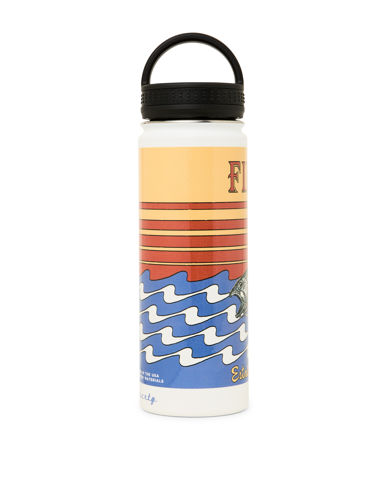 Insulated Water Bottle - White / Dusk Fish - Image 2