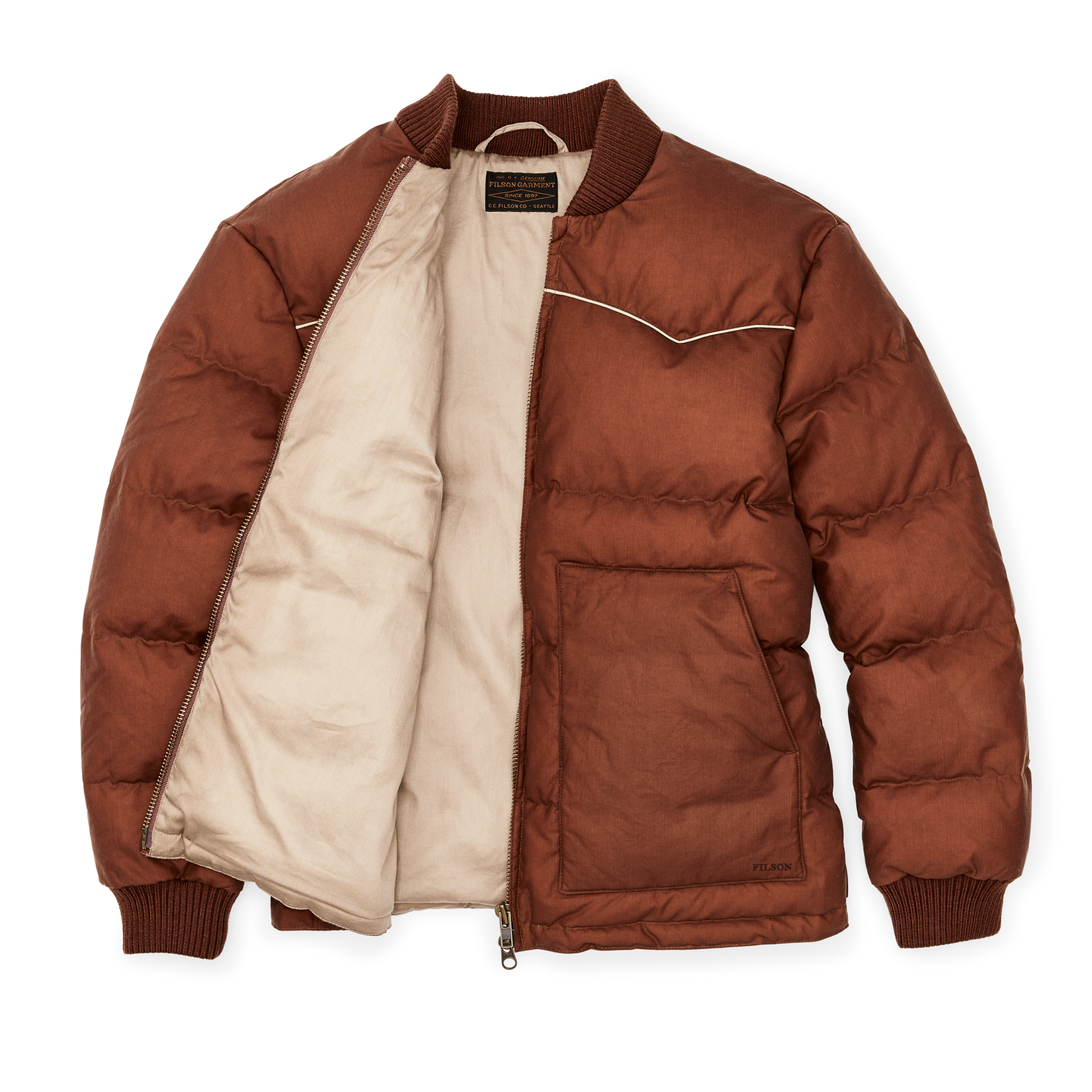 Women's Waxed Down Jacket - Madder Root - Image 2