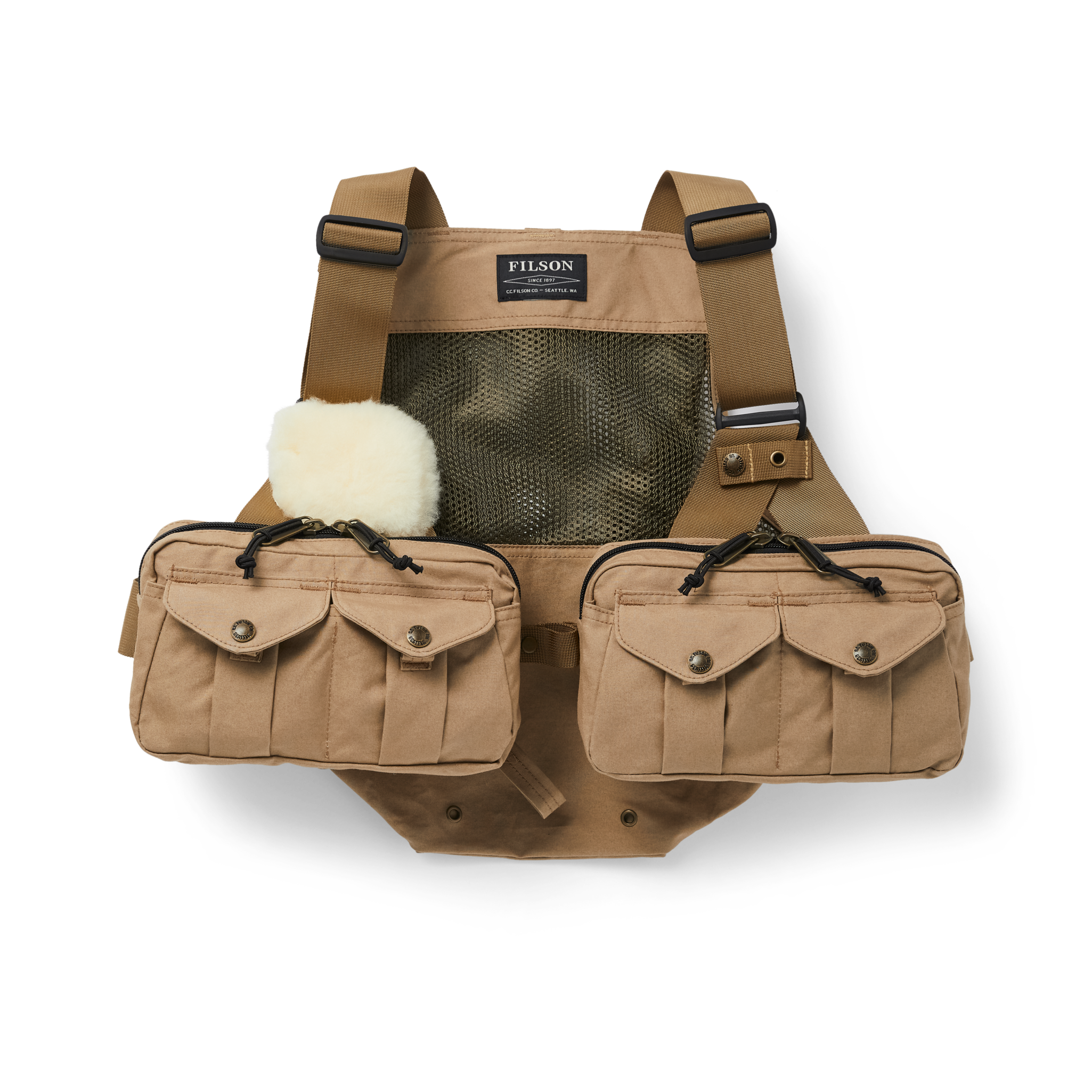 Mesh Fishing Strap Vest - Dark Tan