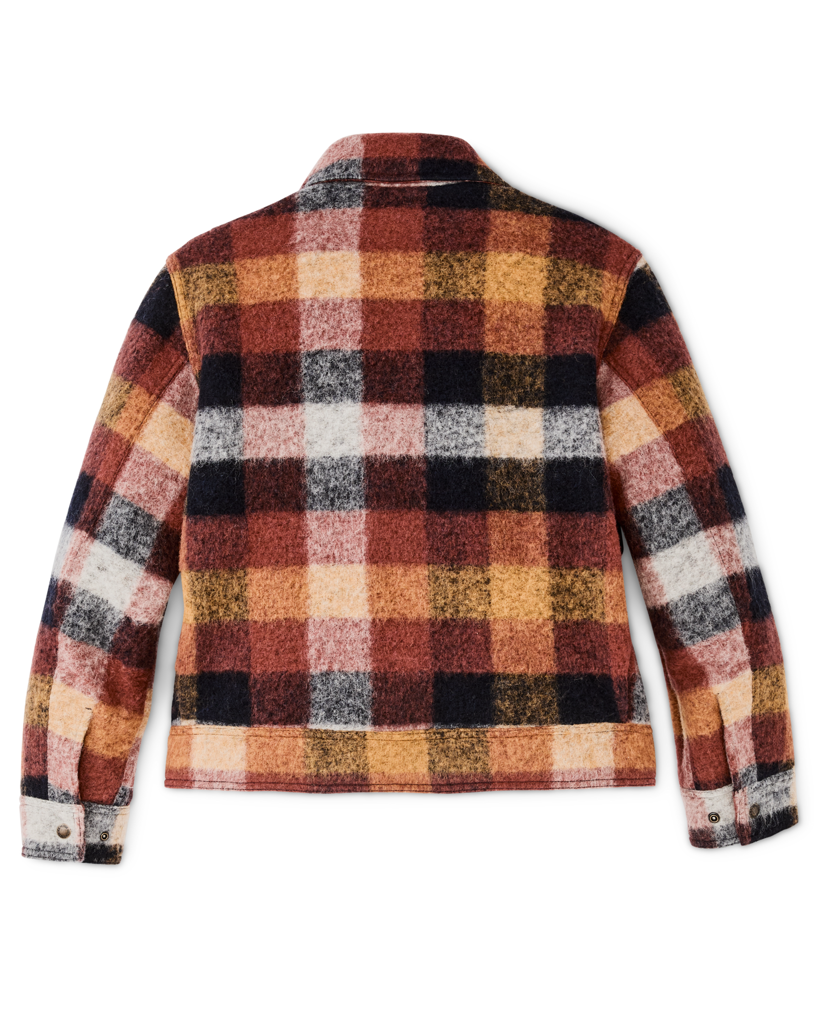 Women's Blanket Wool Heritage Jacket - Red / Orange / Black Plaid - Image 2