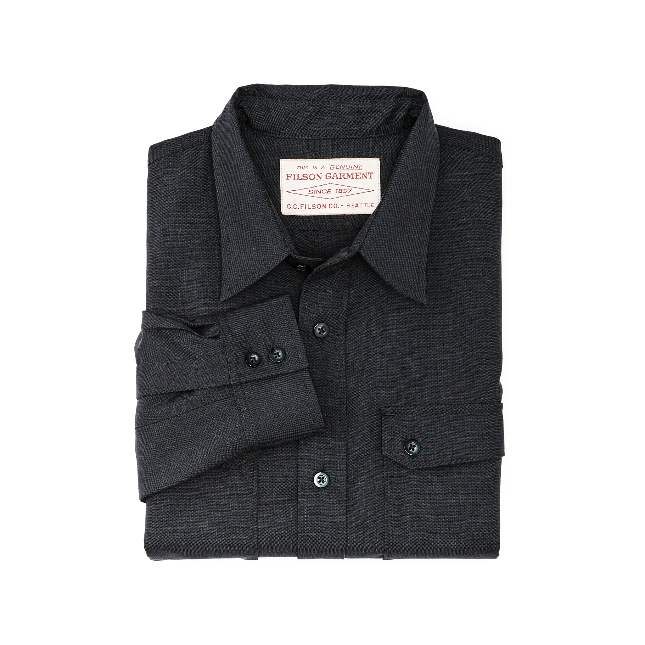 Worsted Wool Guide Shirt - Blue Graphite - Image 3