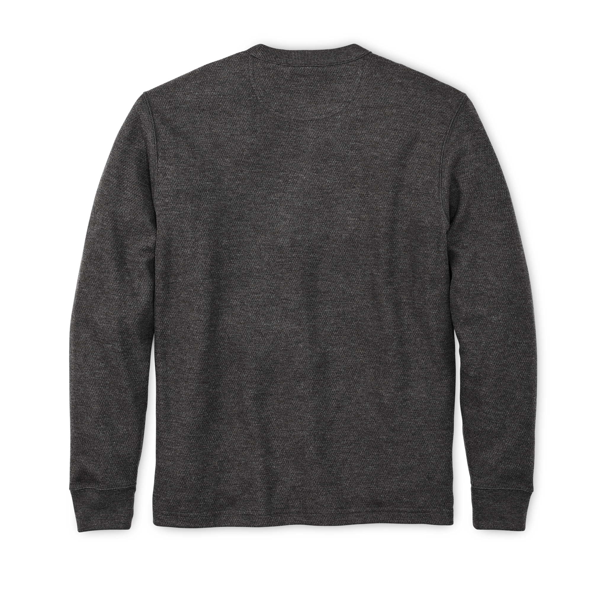 Waffle Knit Thermal Crewneck - Charcoal - Image 2