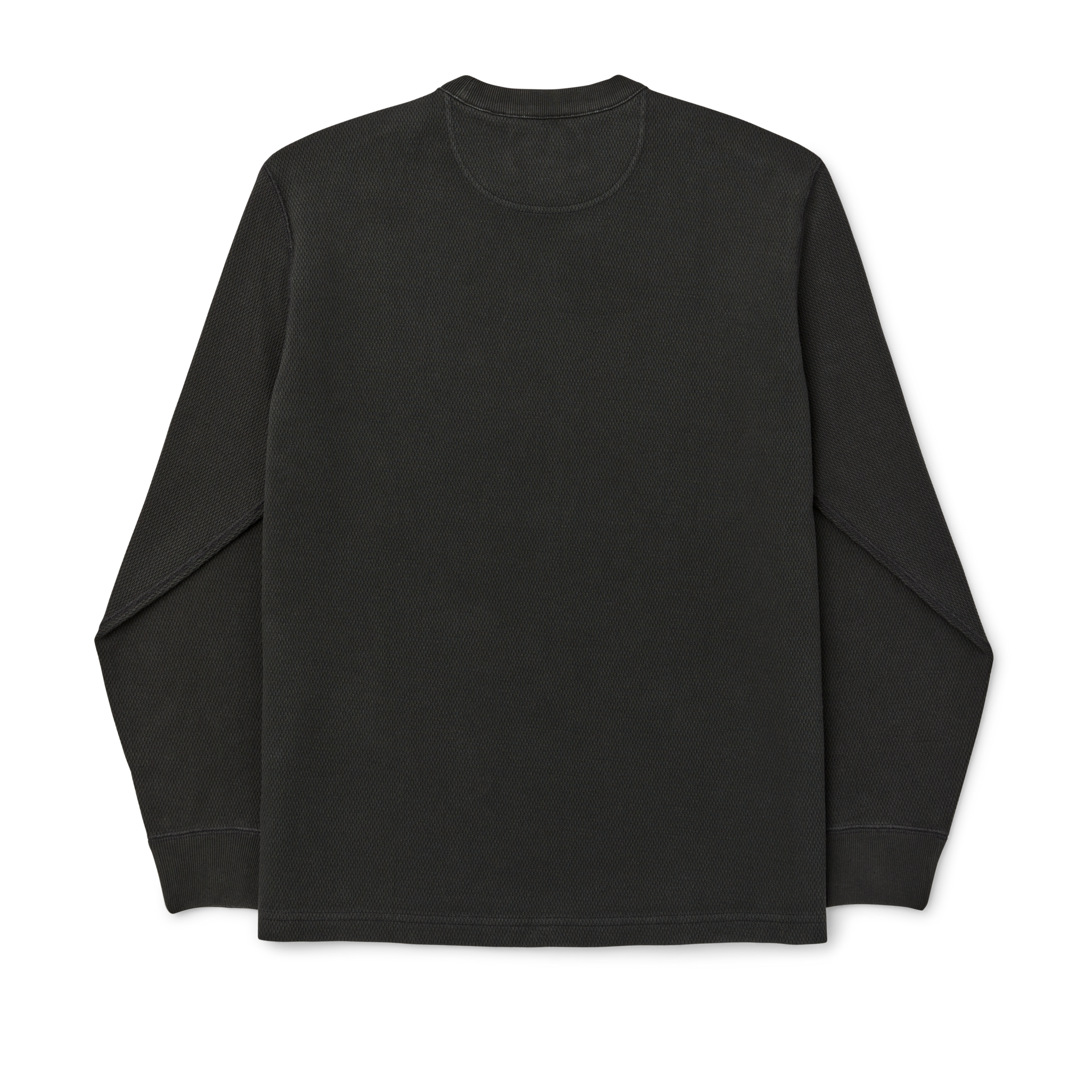 Waffle Knit Graphic Thermal Crewneck - Faded Black/ Stag - Image 2